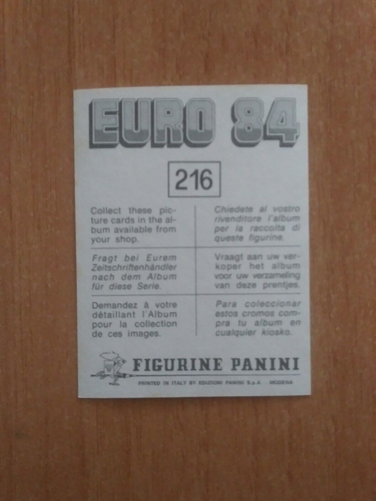 FIGURINE CALCIATORI PANINI EURO 84 (N. 126-258) SCEGLI DAL MENU A TENDINA