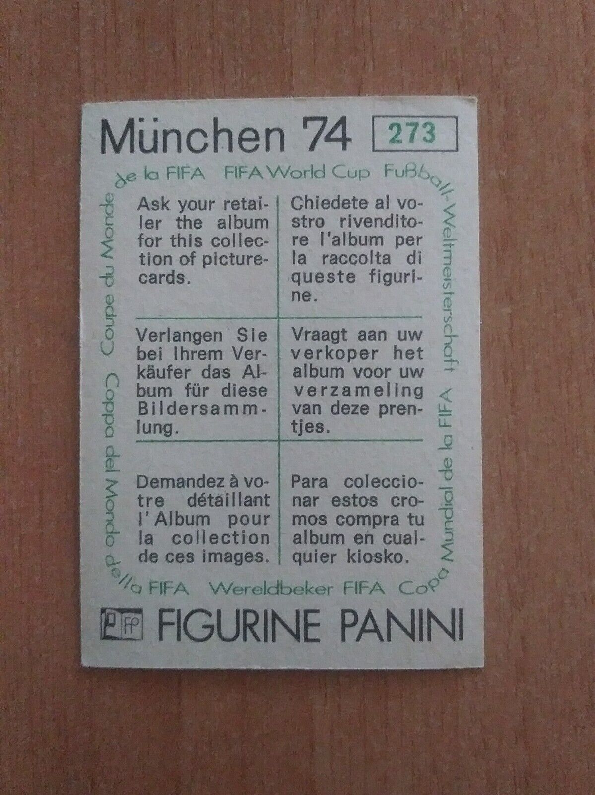 FIGURINE CALCIATORI PANINI MUNCHEN 74 (N. 270-392) SCEGLI DAL MENU A TENDINA