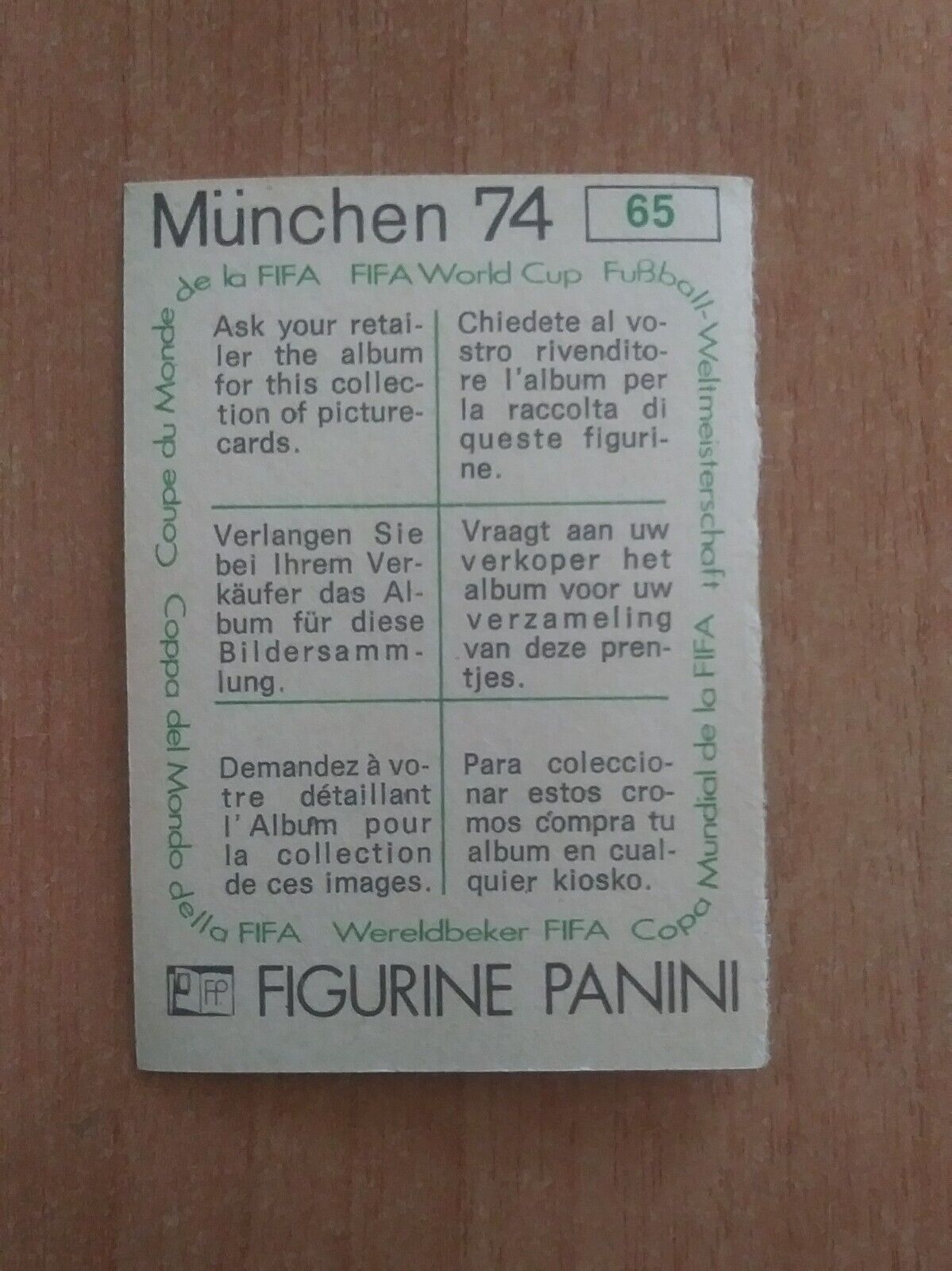 FIGURINE CALCIATORI PANINI MUNCHEN 74 (N. 1-269) SCEGLI DAL MENU A TENDINA