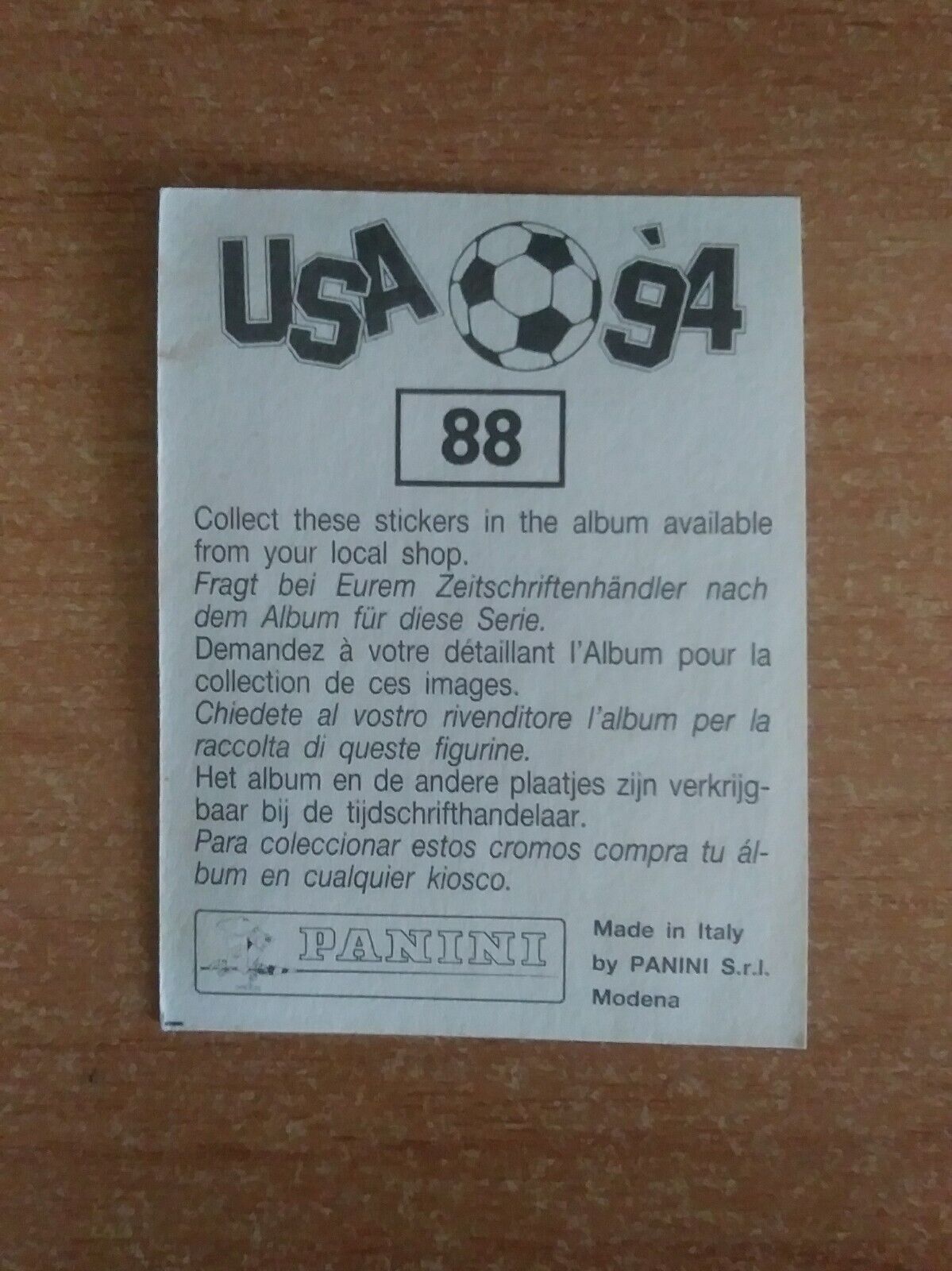 FIGURINE CALCIATORI PANINI USA 94 (N. 1-259) SCEGLI DAL MENU A TENDINA