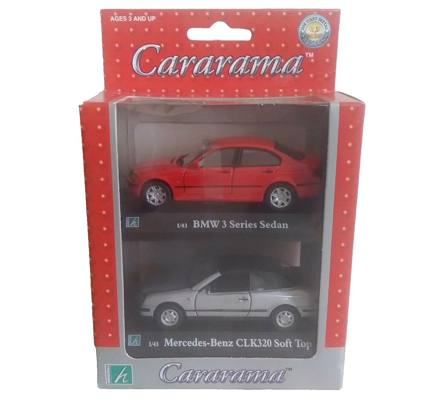 BMW 3 SERIES SEDAN + MERCEDES-BENZ CLK320 SOFT TOP CARARAMA SCALA 1/43