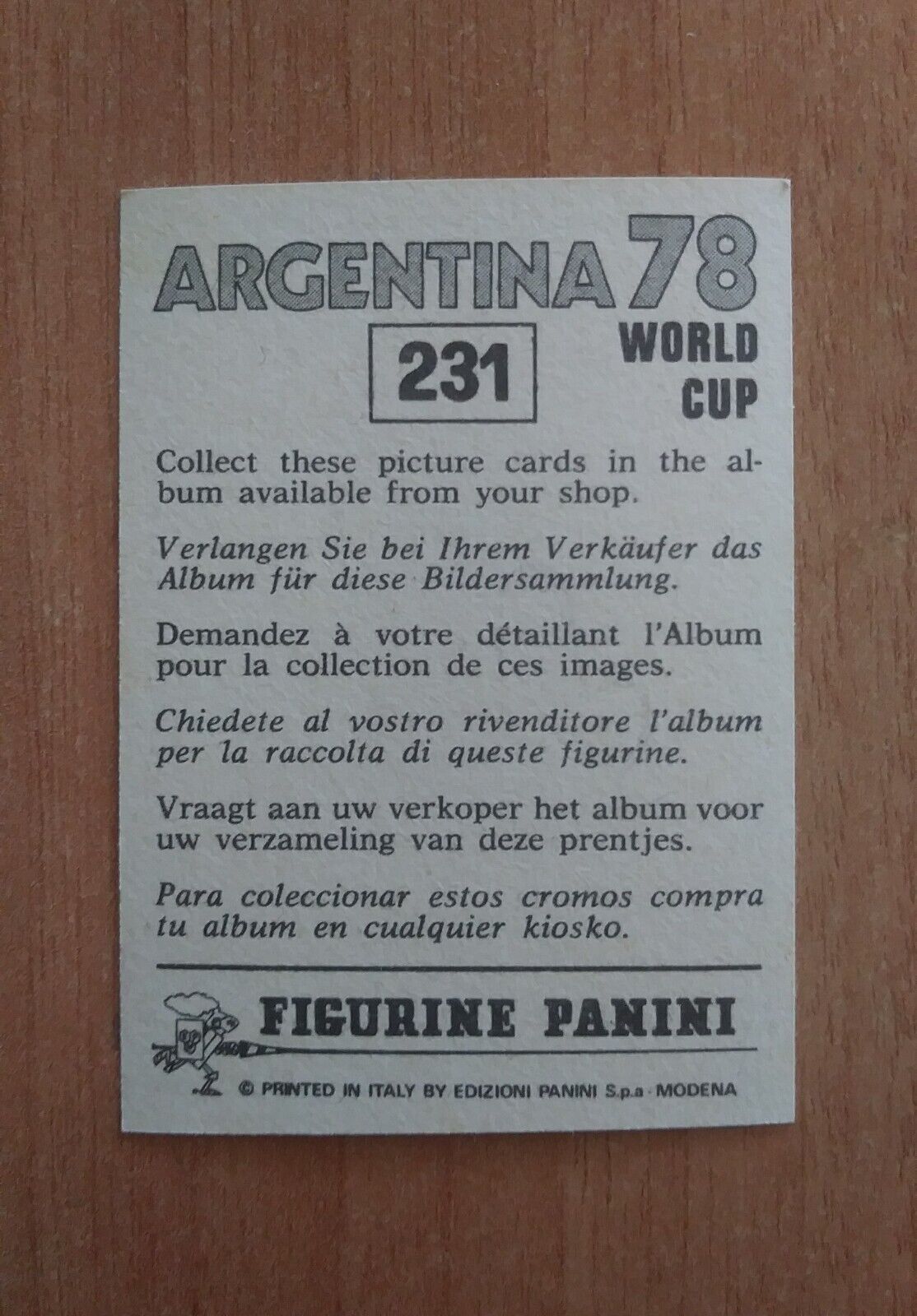 FIGURINE CALCIATORI PANINI ARGENTINA 78 (N. 205-400) SCEGLI DAL MENU A TENDINA