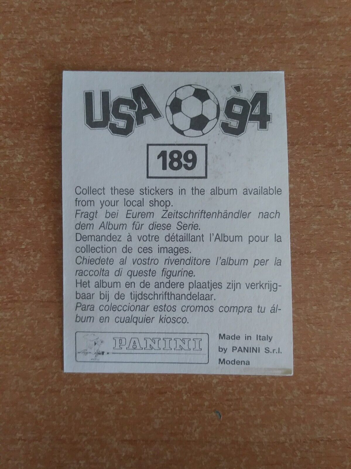 FIGURINE CALCIATORI PANINI USA 94 (N. 1-259) SCEGLI DAL MENU A TENDINA