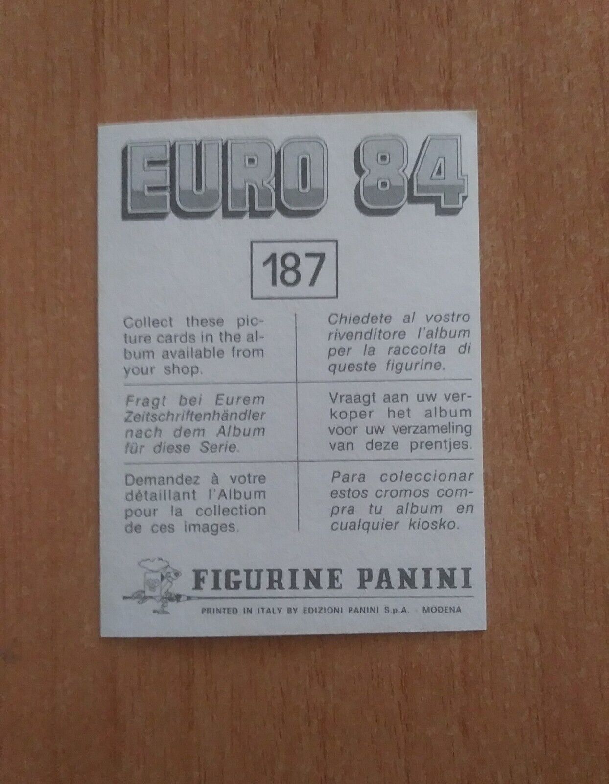 FIGURINE CALCIATORI PANINI EURO 84 (N. 126-258) SCEGLI DAL MENU A TENDINA