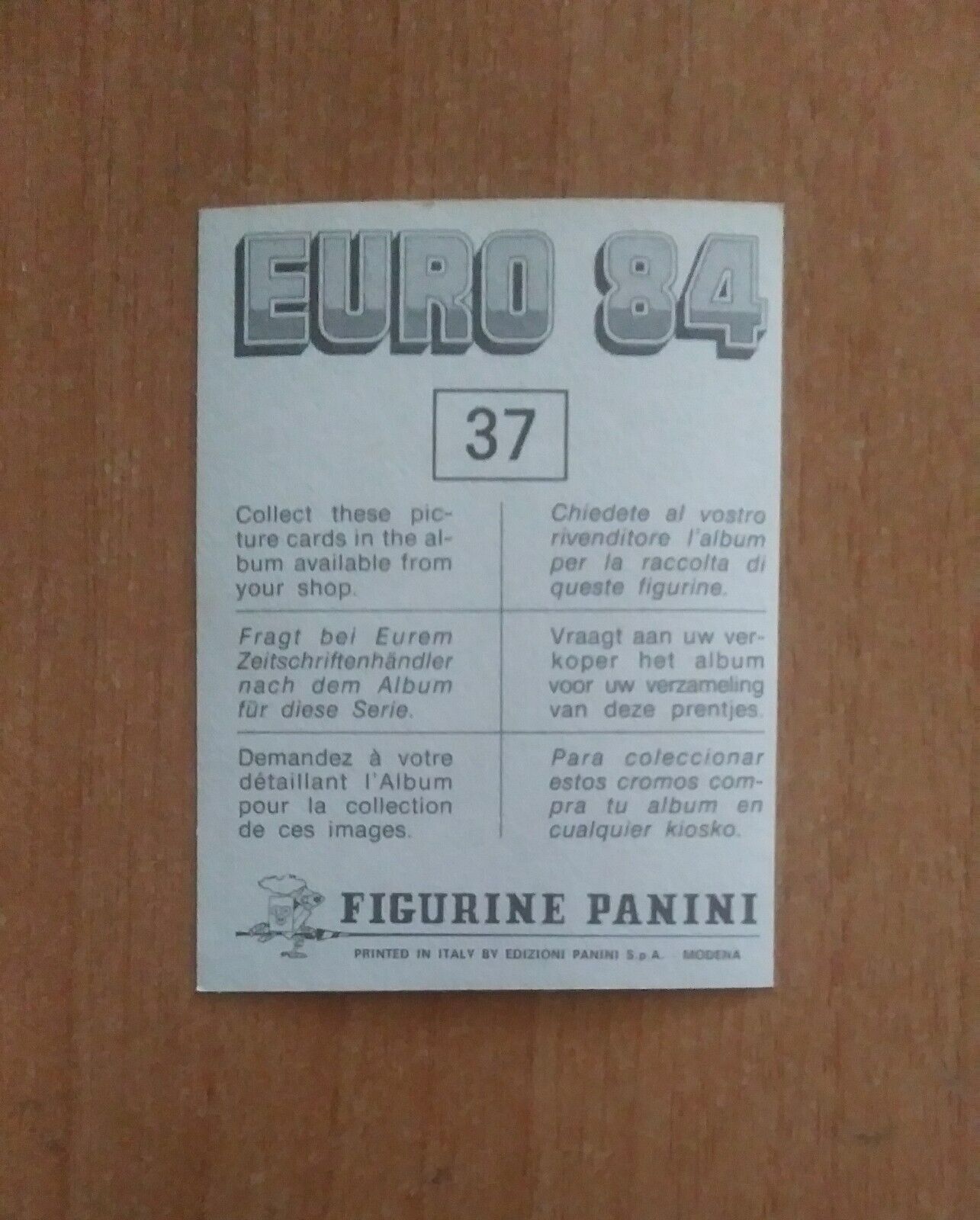 FIGURINE CALCIATORI PANINI EURO 84 (N. 1-127) SCEGLI DAL MENU A TENDINA