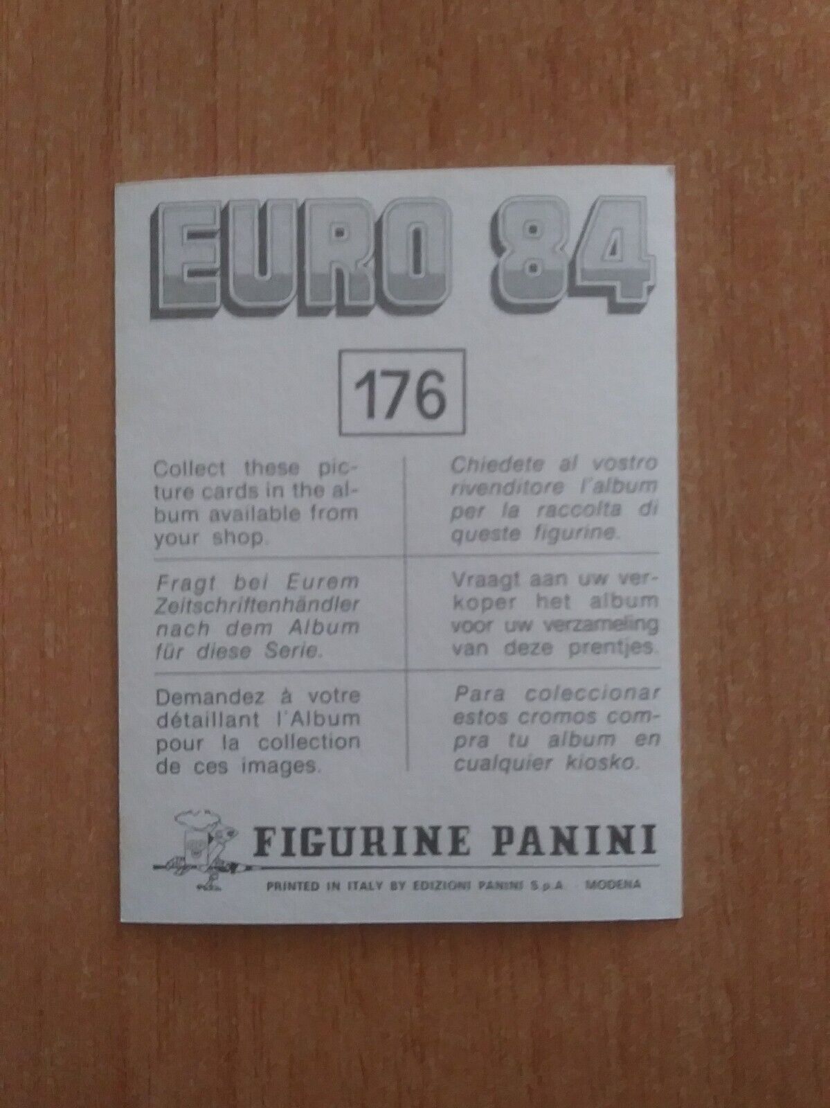 FIGURINE CALCIATORI PANINI EURO 84 (N. 126-258) SCEGLI DAL MENU A TENDINA