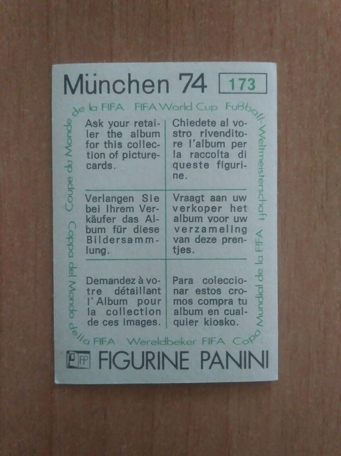 FIGURINE CALCIATORI PANINI MUNCHEN 74 (N. 1-269) SCEGLI DAL MENU A TENDINA