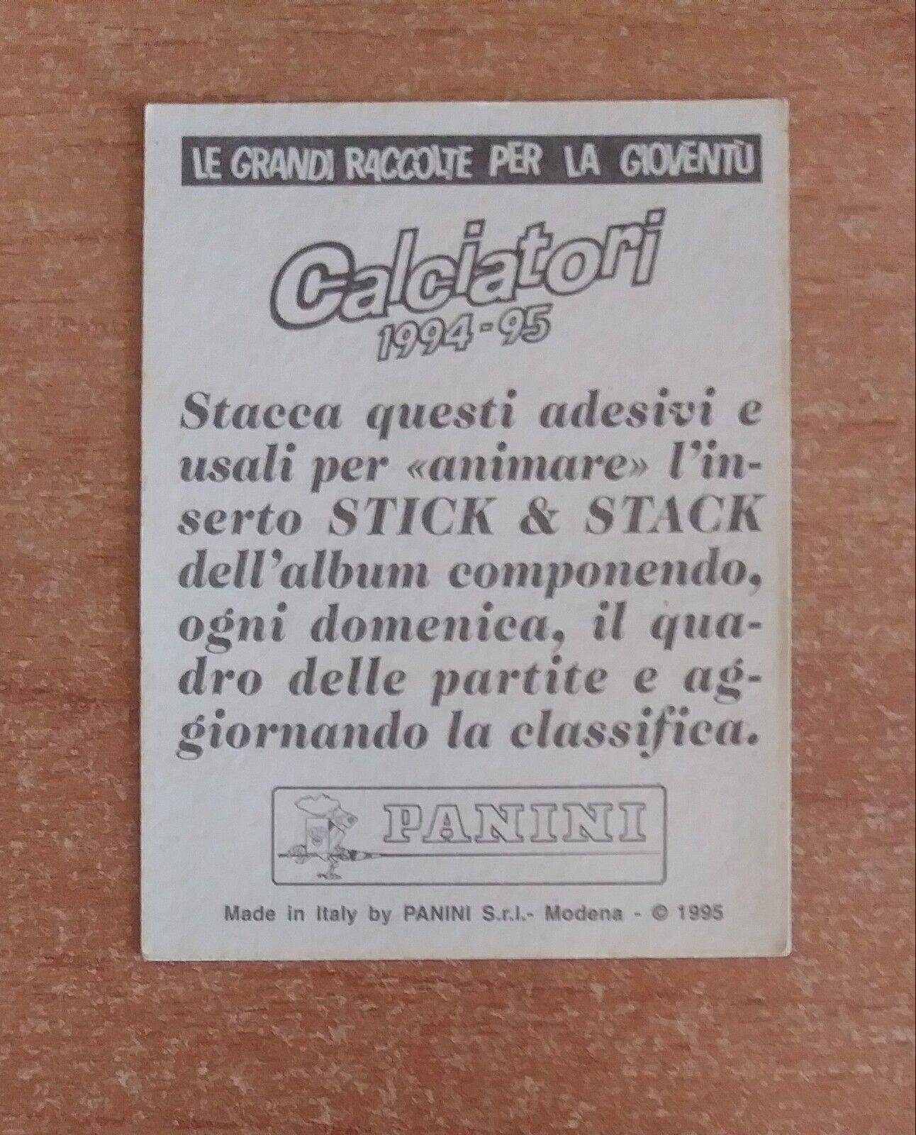 FIGURINE CALCIATORI PANINI 1994-1995 SCEGLI DAL MENU A TENDINA