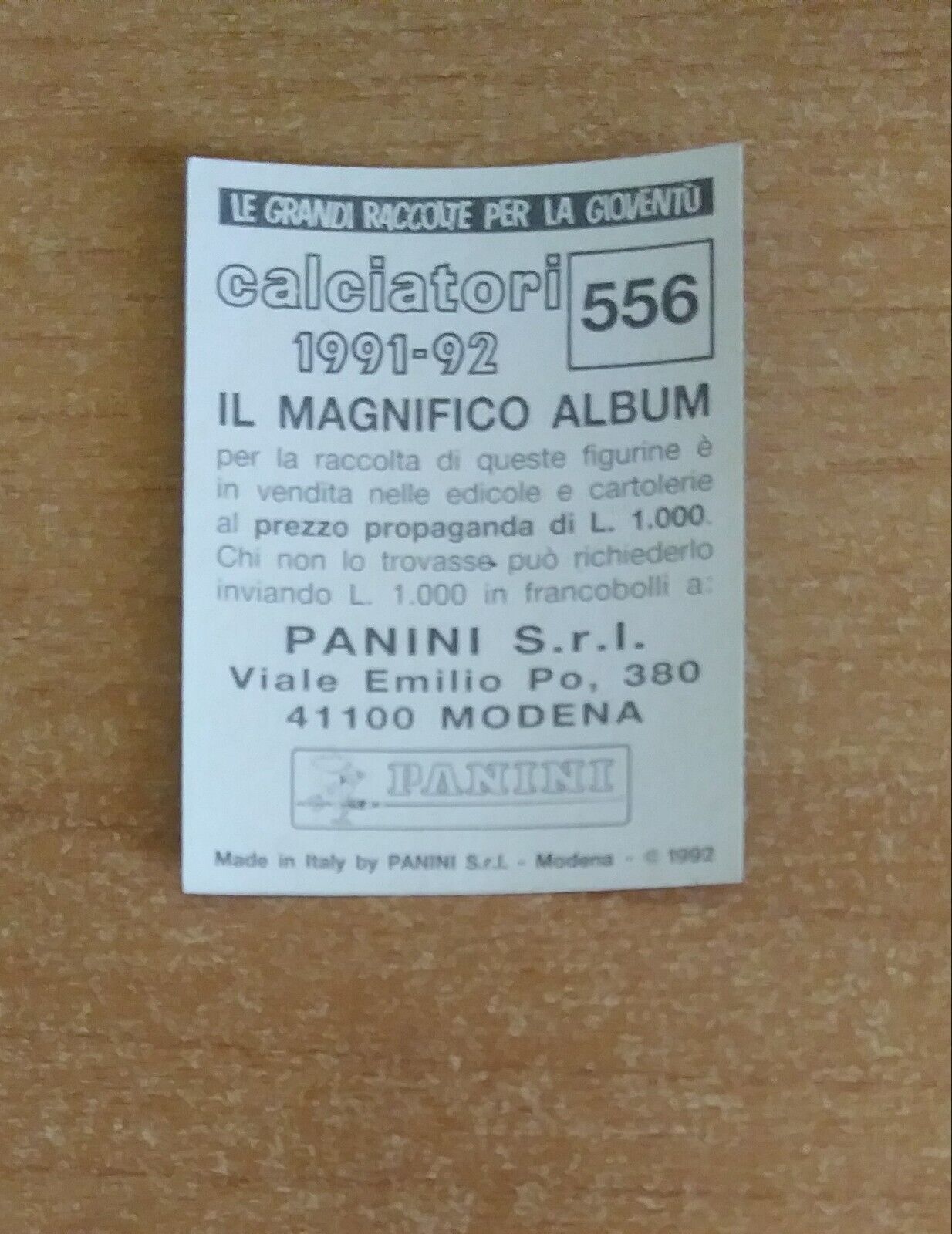 FIGURINE CALCIATORI PANINI 1991-1992 (N. 384-614) SCEGLI DAL MENU A TENDINA