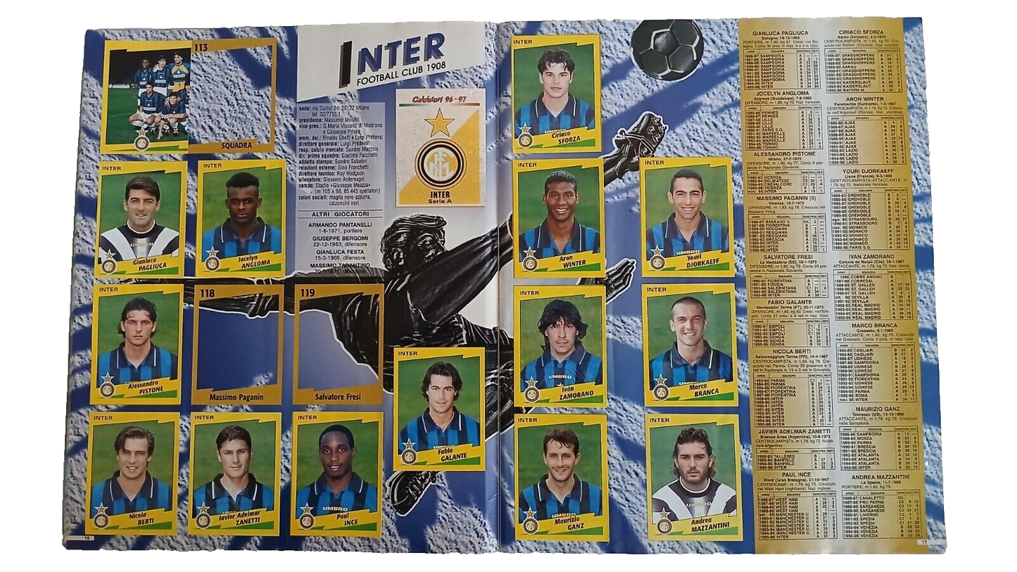 ALBUM CALCIATORI PANINI 1996-97