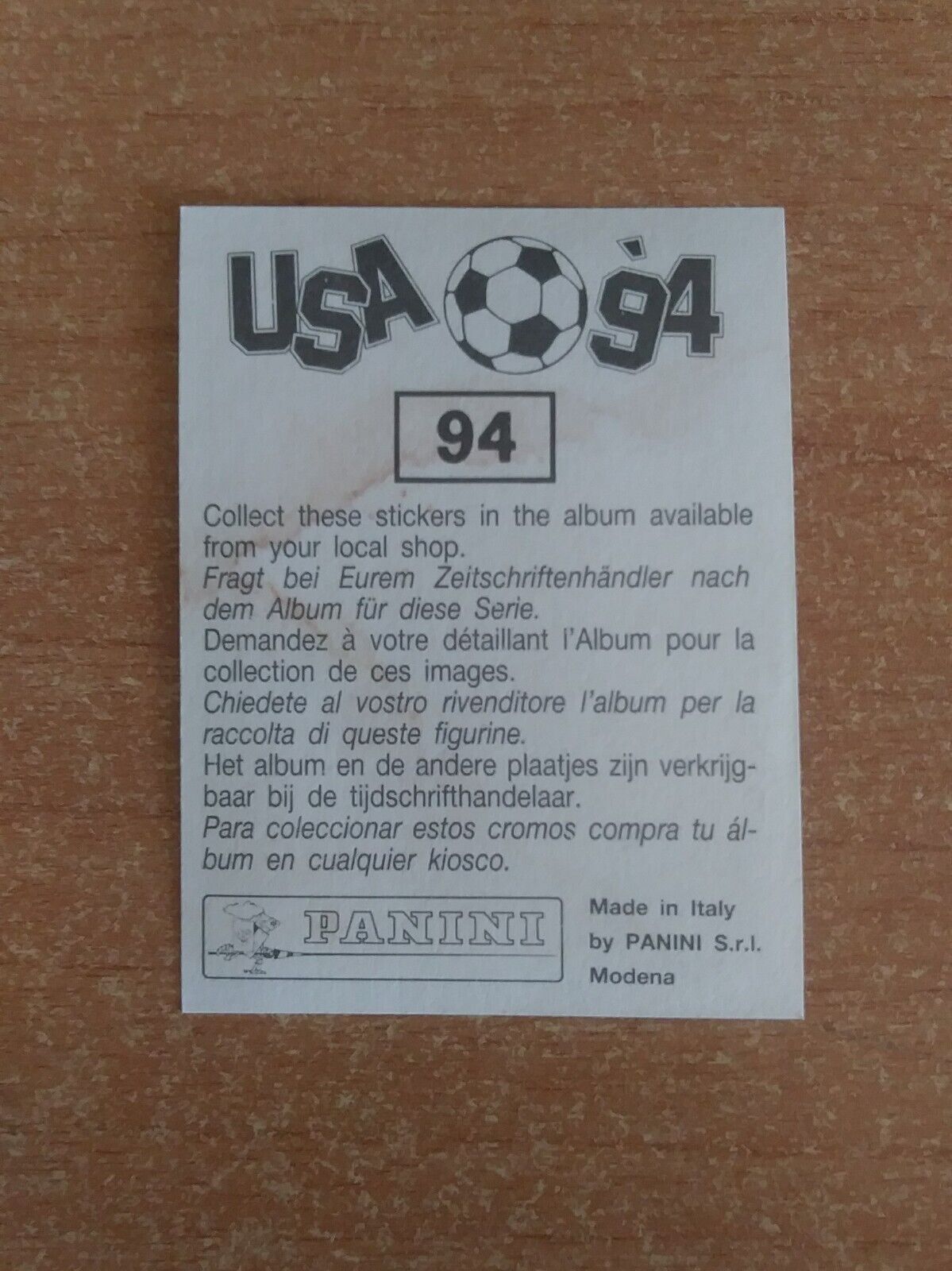 FIGURINE CALCIATORI PANINI USA 94 (N. 1-259) SCEGLI DAL MENU A TENDINA