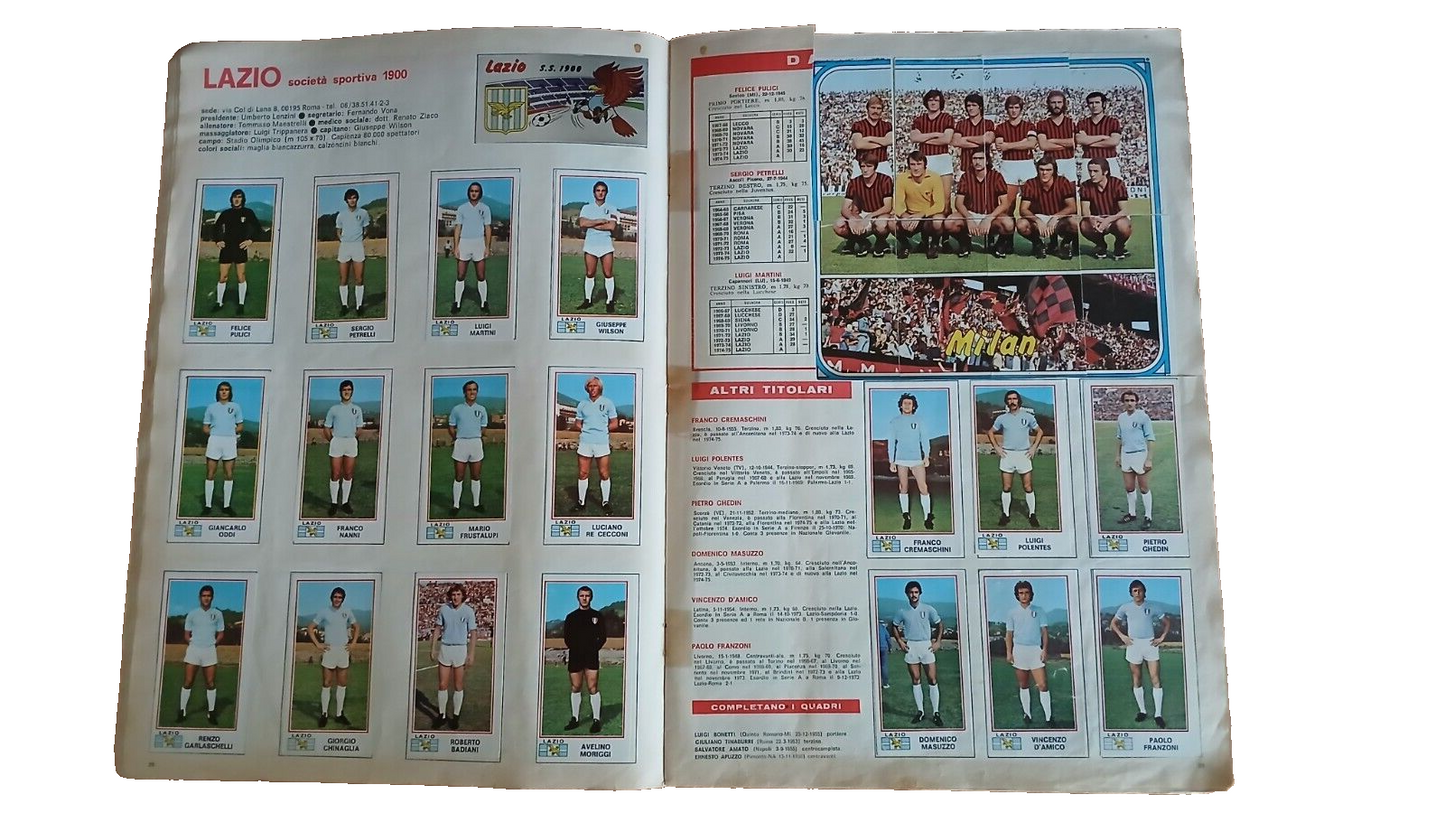 ALBUM CALCIATORI PANINI 1974-75 DA RECUPERO