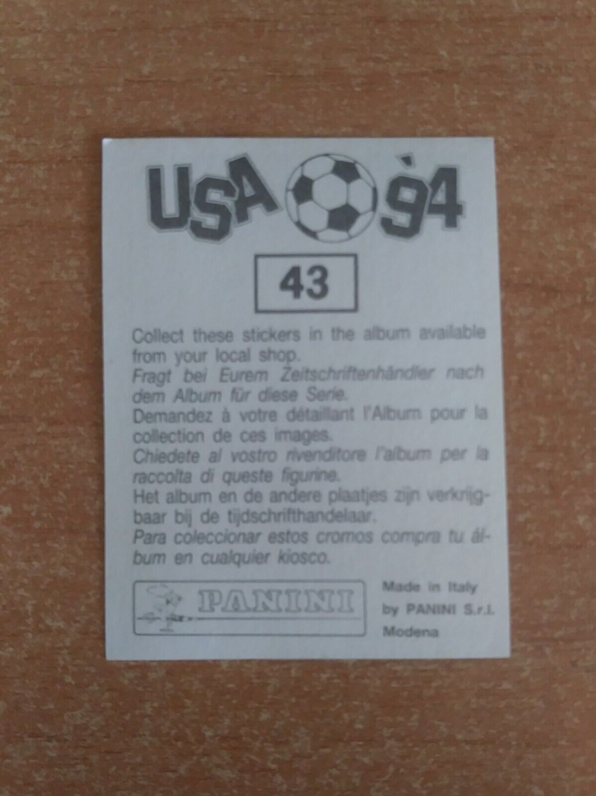 FIGURINE CALCIATORI PANINI USA 94 (N. 1-259) SCEGLI DAL MENU A TENDINA