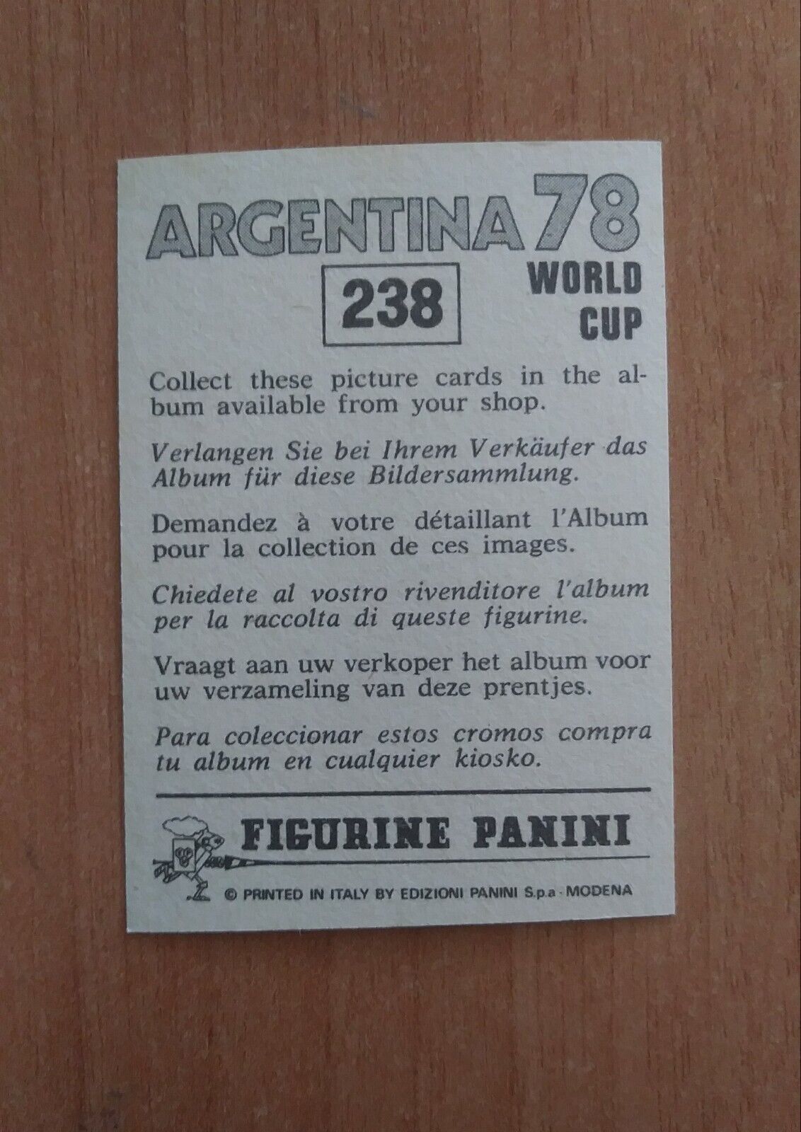 FIGURINE CALCIATORI PANINI ARGENTINA 78 (N. 205-400) SCEGLI DAL MENU A TENDINA