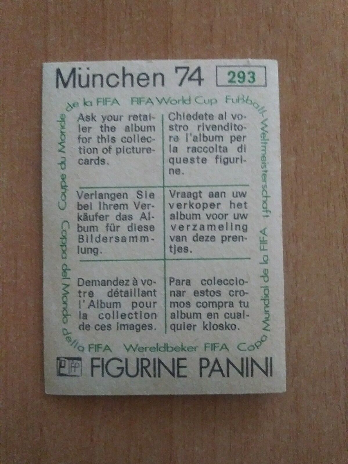 FIGURINE CALCIATORI PANINI MUNCHEN 74 (N. 270-392) SCEGLI DAL MENU A TENDINA