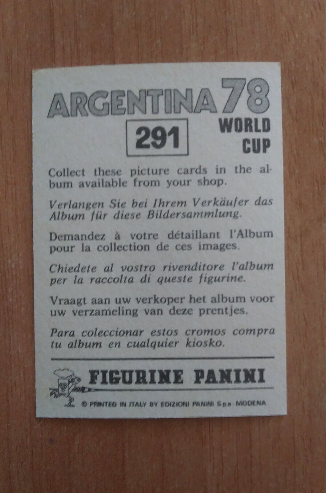 FIGURINE CALCIATORI PANINI ARGENTINA 78 (N. 205-400) SCEGLI DAL MENU A TENDINA