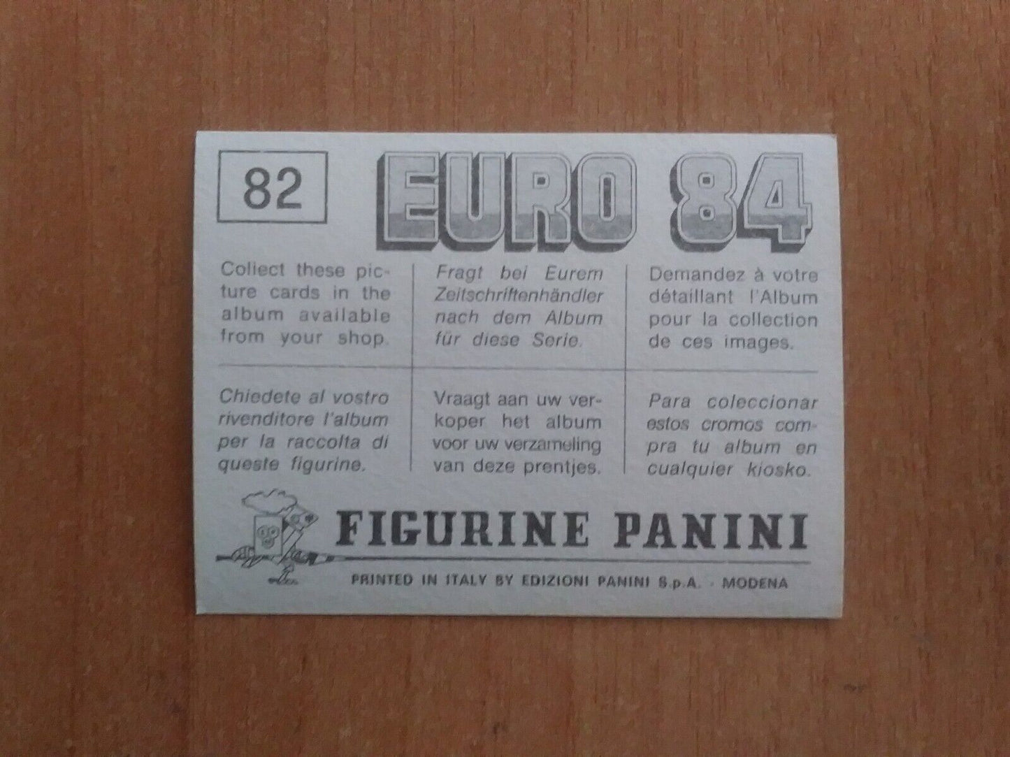 FIGURINE CALCIATORI PANINI EURO 84 (N. 1-127) SCEGLI DAL MENU A TENDINA