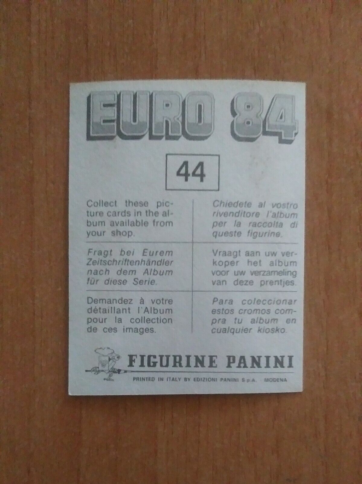 FIGURINE CALCIATORI PANINI EURO 84 (N. 1-127) SCEGLI DAL MENU A TENDINA