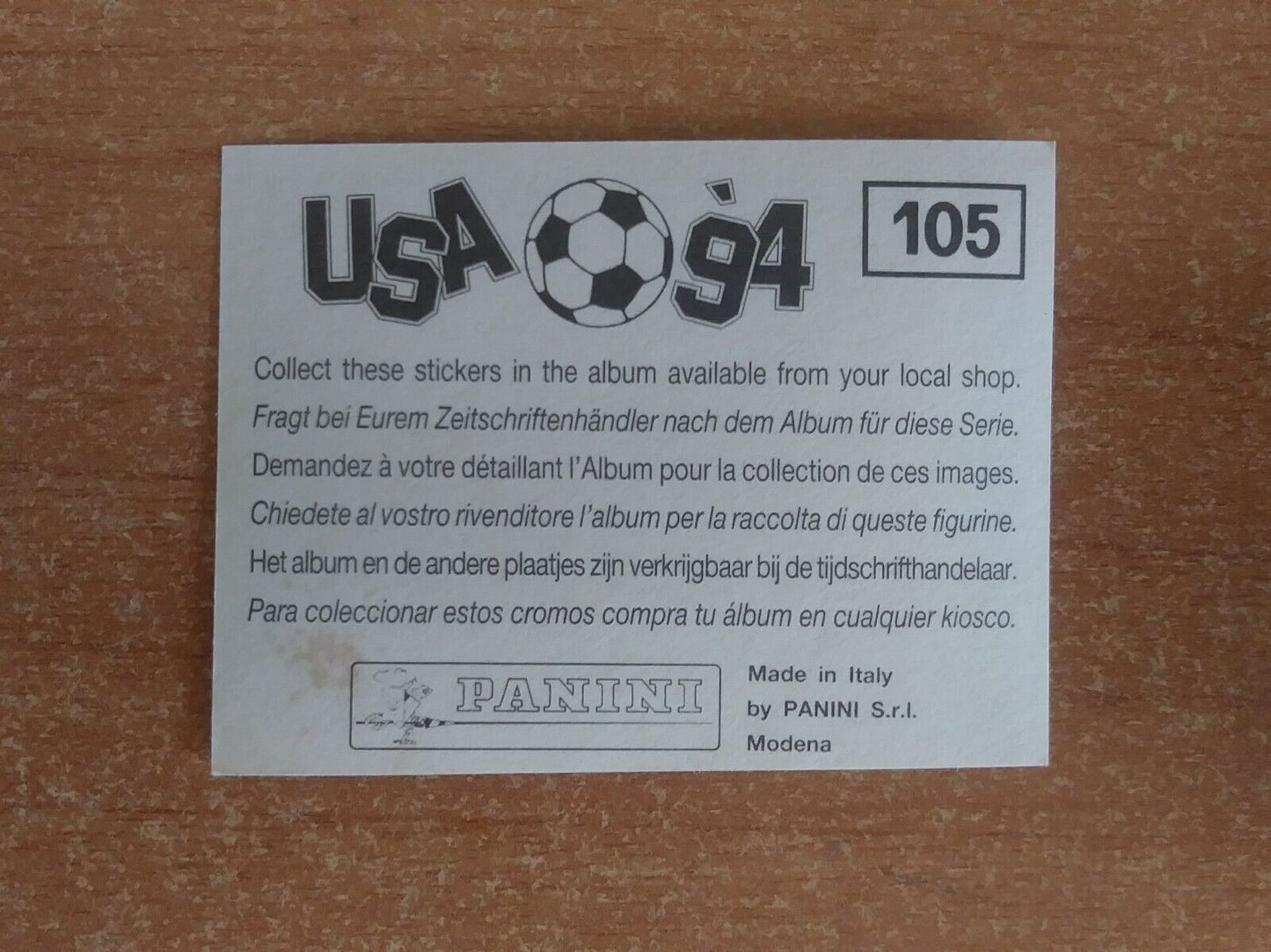 FIGURINE CALCIATORI PANINI USA 94 (N. 1-259) SCEGLI DAL MENU A TENDINA