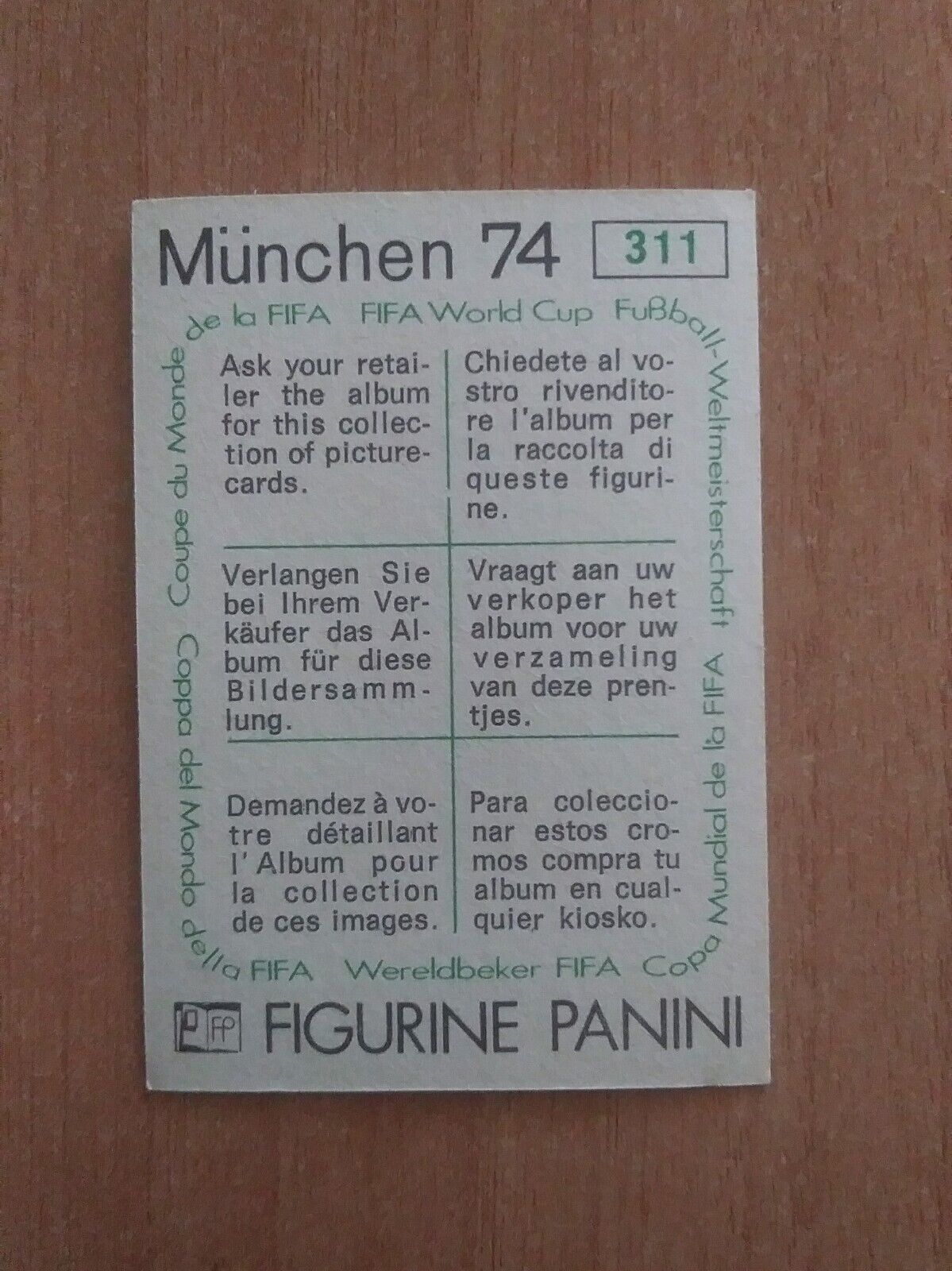 FIGURINE CALCIATORI PANINI MUNCHEN 74 (N. 270-392) SCEGLI DAL MENU A TENDINA