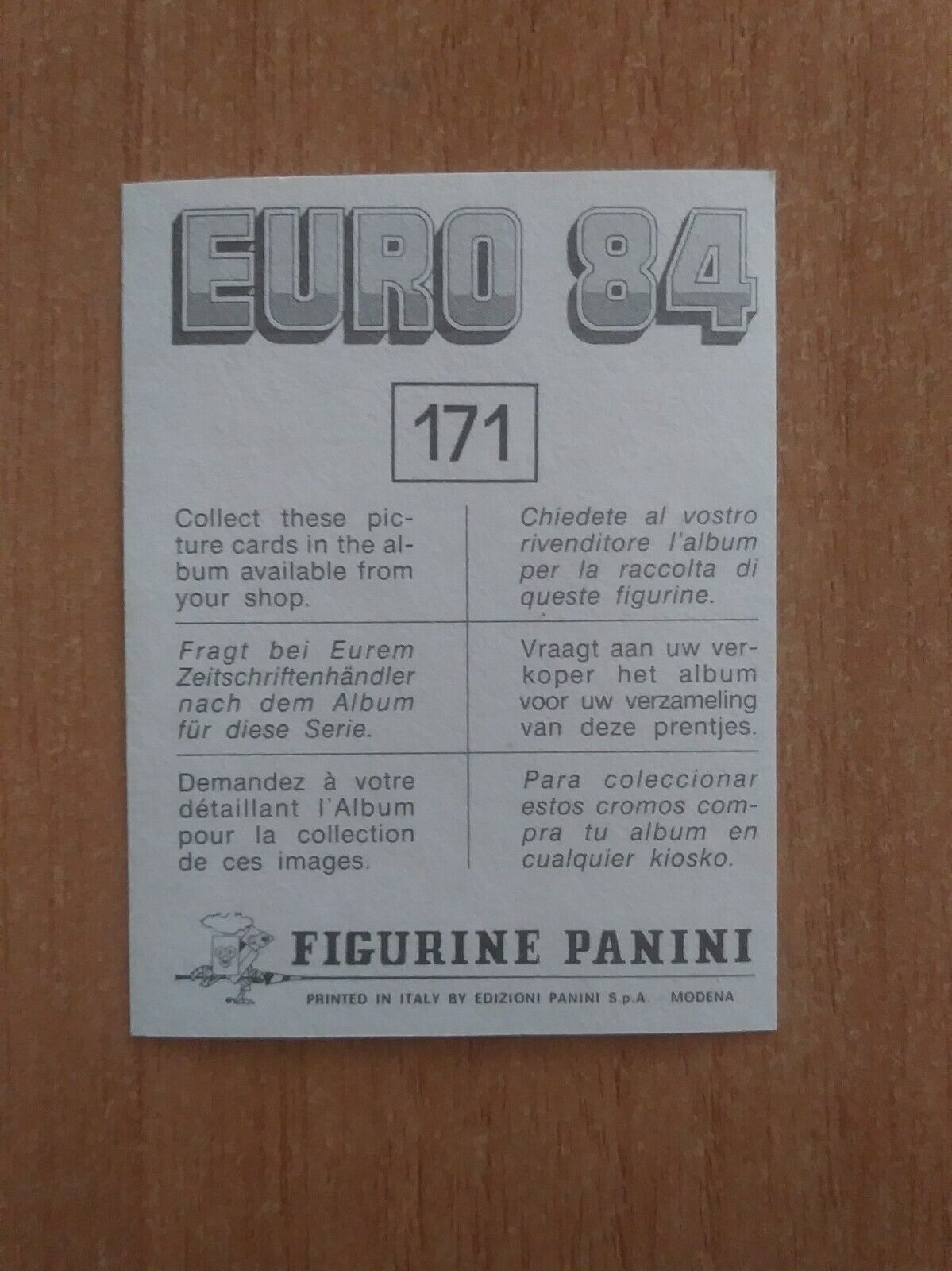 FIGURINE CALCIATORI PANINI EURO 84 (N. 126-258) SCEGLI DAL MENU A TENDINA