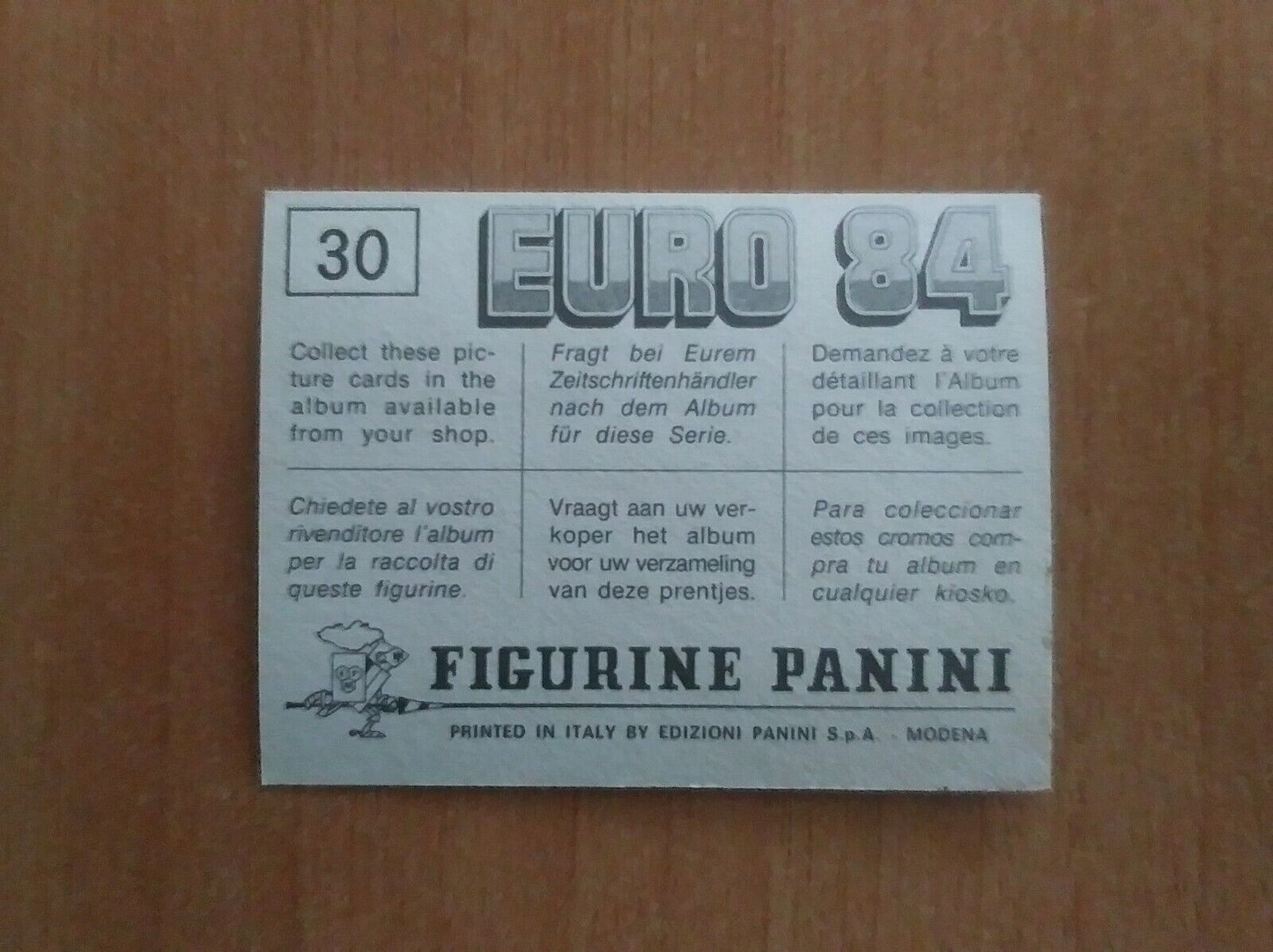 FIGURINE CALCIATORI PANINI EURO 84 (N. 1-127) SCEGLI DAL MENU A TENDINA