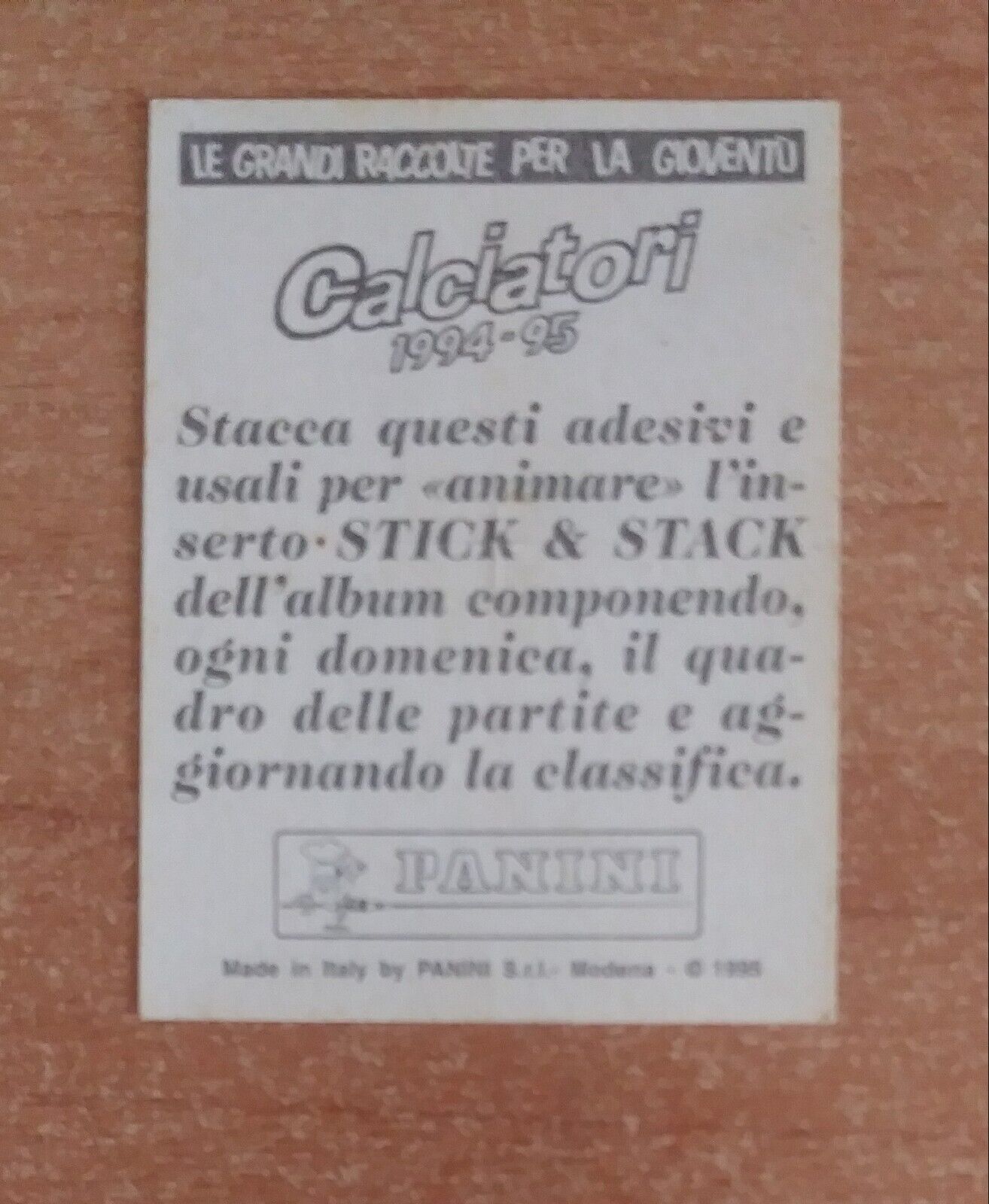 FIGURINE CALCIATORI PANINI 1994-1995 SCEGLI DAL MENU A TENDINA