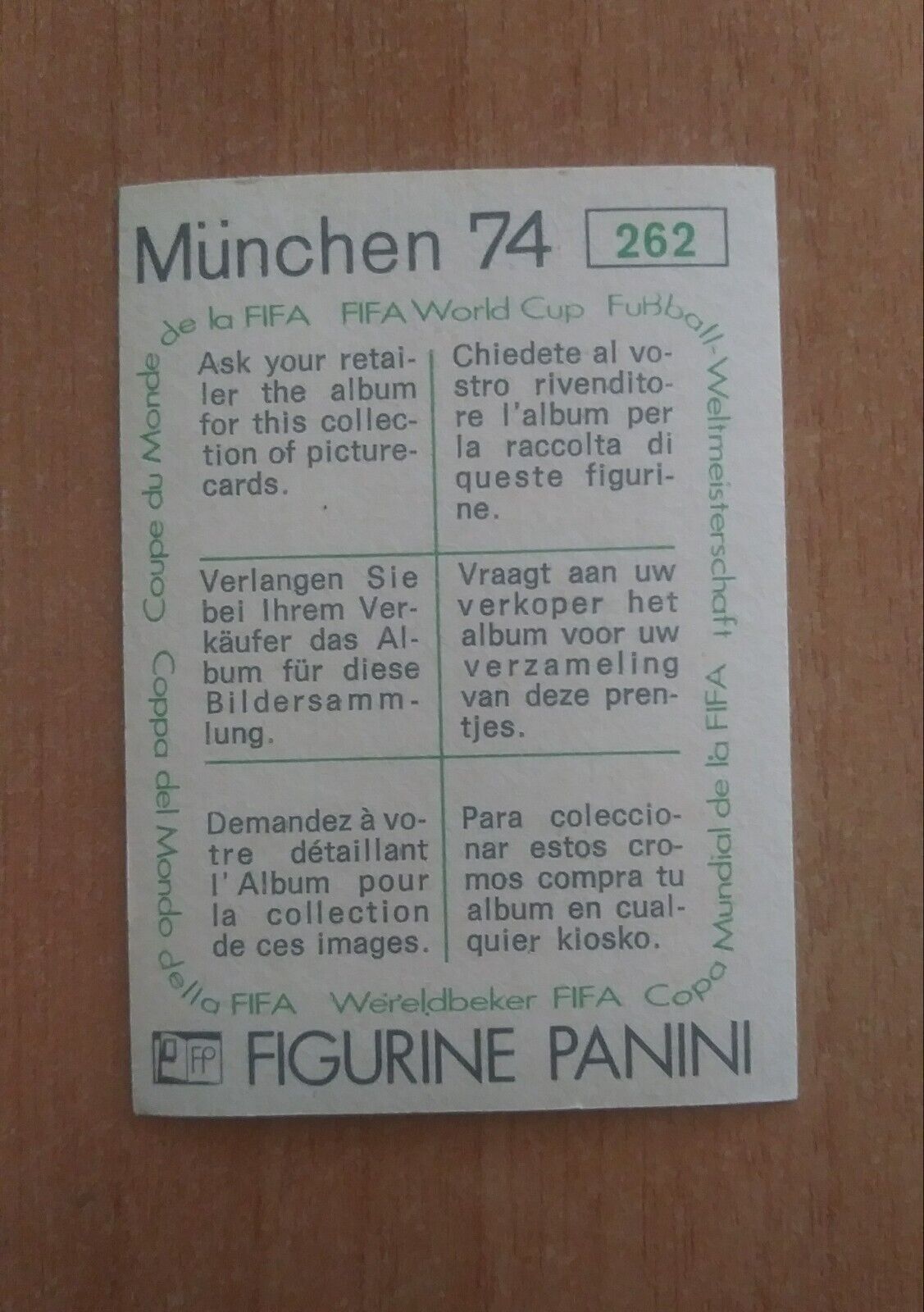 FIGURINE CALCIATORI PANINI MUNCHEN 74 (N. 1-269) SCEGLI DAL MENU A TENDINA