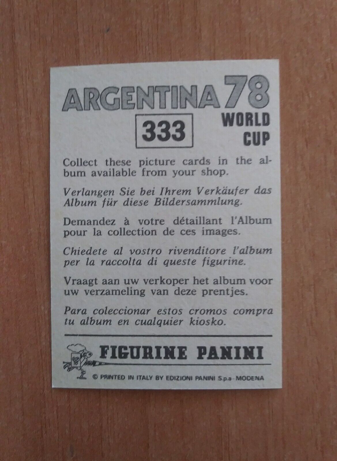 FIGURINE CALCIATORI PANINI ARGENTINA 78 (N. 205-400) SCEGLI DAL MENU A TENDINA