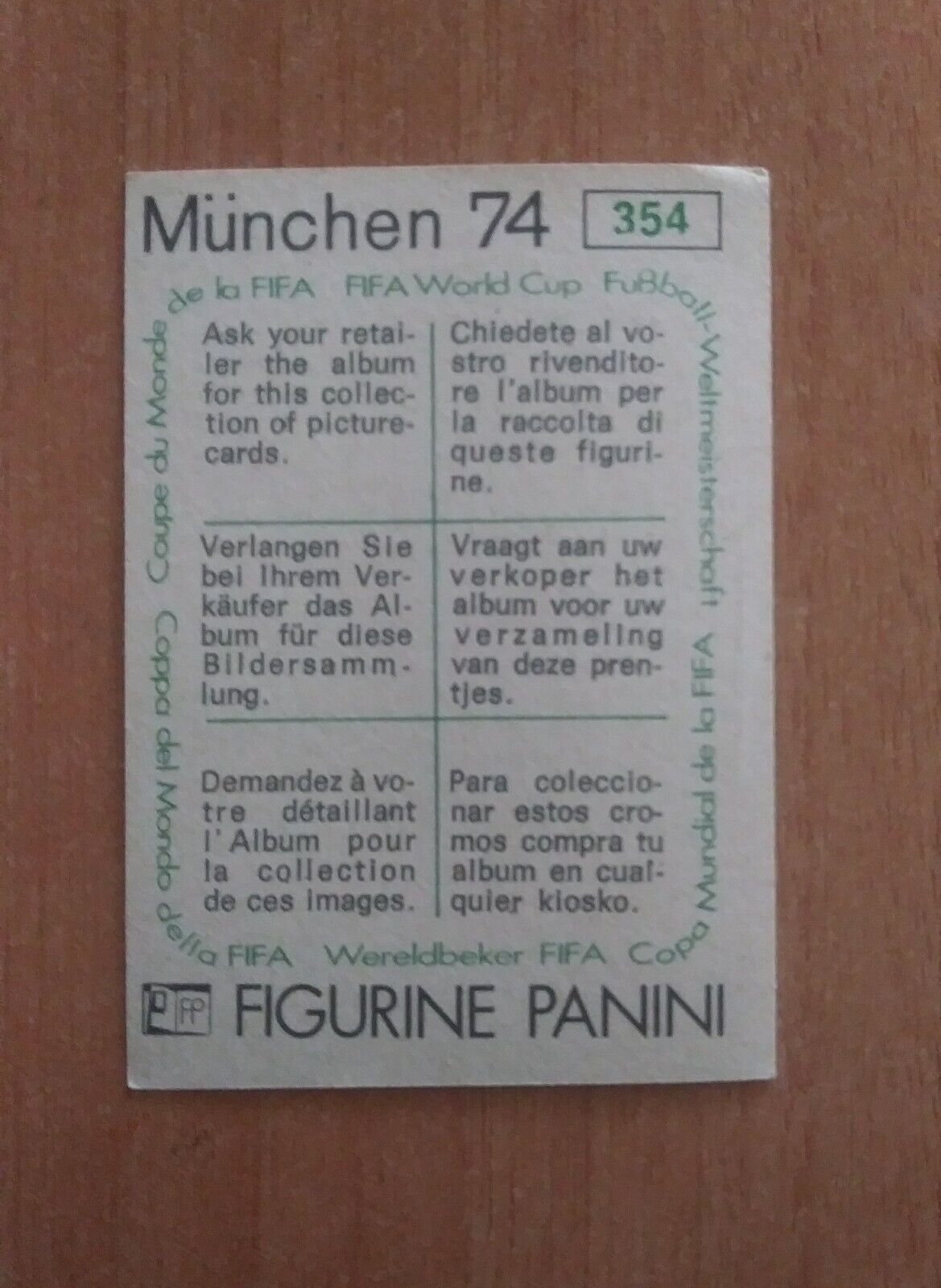 FIGURINE CALCIATORI PANINI MUNCHEN 74 (N. 270-392) SCEGLI DAL MENU A TENDINA