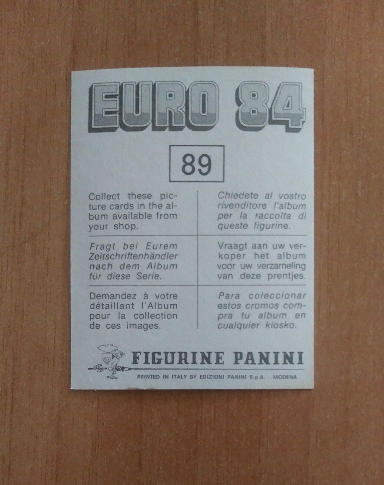 FIGURINE CALCIATORI PANINI EURO 84 (N. 1-127) SCEGLI DAL MENU A TENDINA