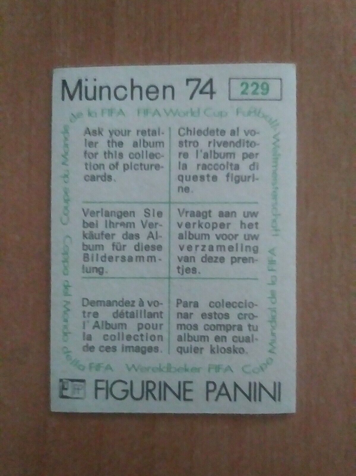 FIGURINE CALCIATORI PANINI MUNCHEN 74 (N. 1-269) SCEGLI DAL MENU A TENDINA