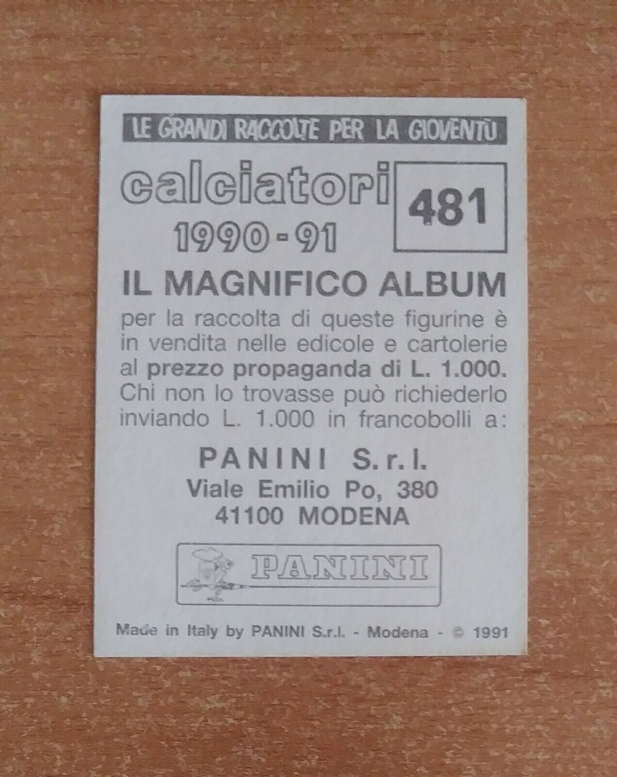 FIGURINE CALCIATORI PANINI 1990-1991 (N. 345-545) SCEGLI DAL MENU A TENDINA