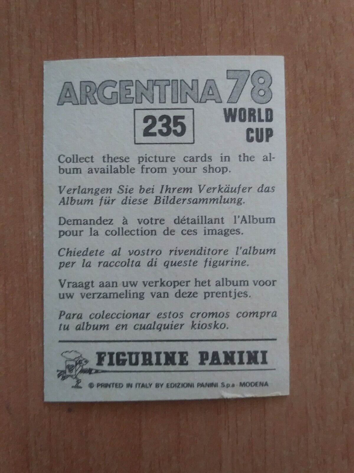 FIGURINE CALCIATORI PANINI ARGENTINA 78 (N. 205-400) SCEGLI DAL MENU A TENDINA