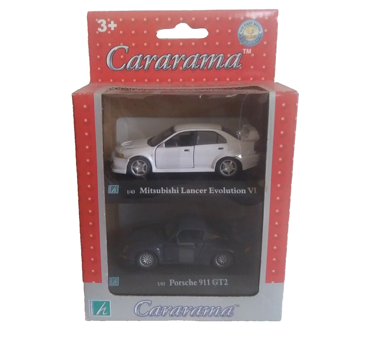 MITSUBISHI LANCER EVOLUTION VI + PORSCHE 911 GT2 CARARAMA SCALA 1/43