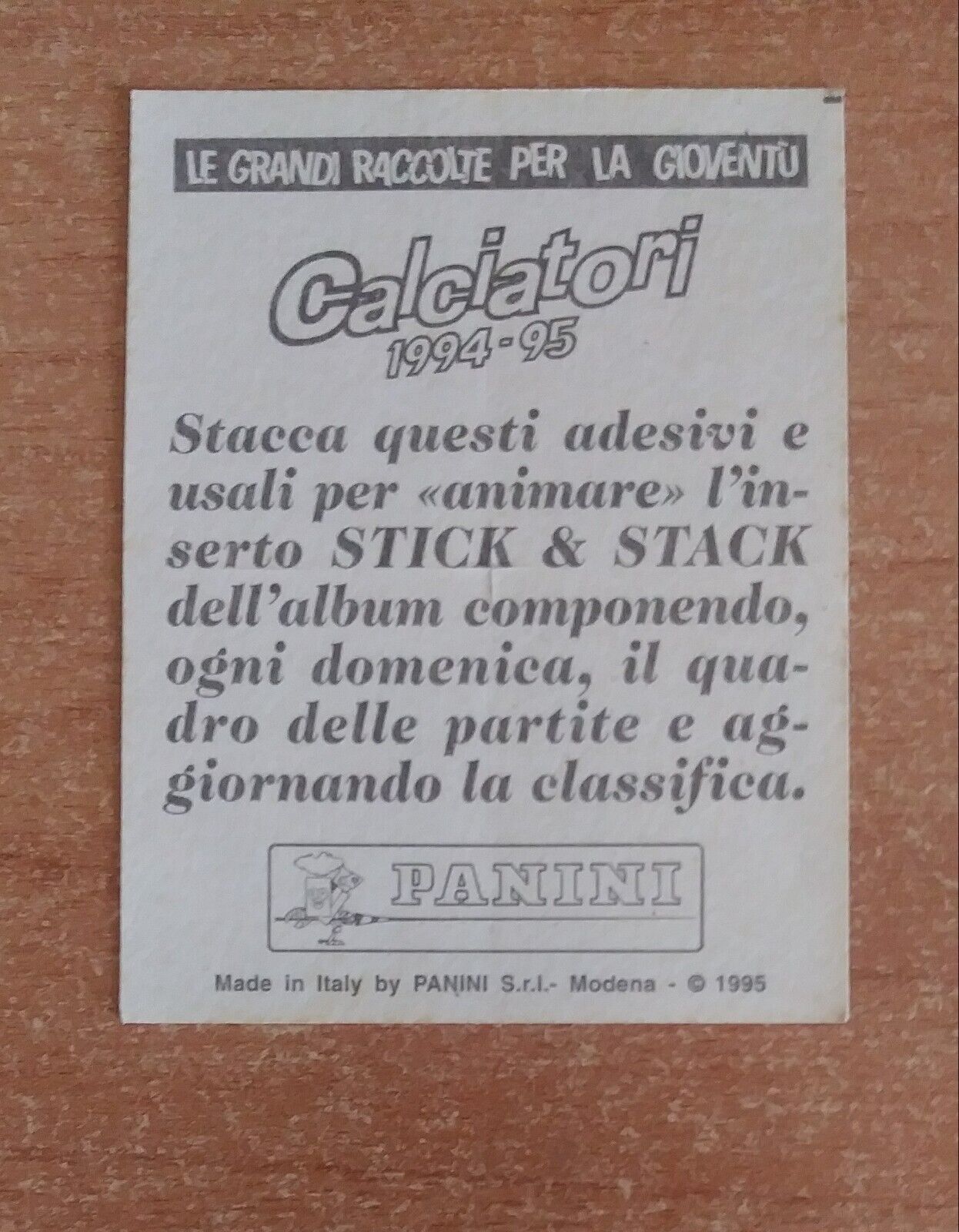 FIGURINE CALCIATORI PANINI 1994-1995 SCEGLI DAL MENU A TENDINA