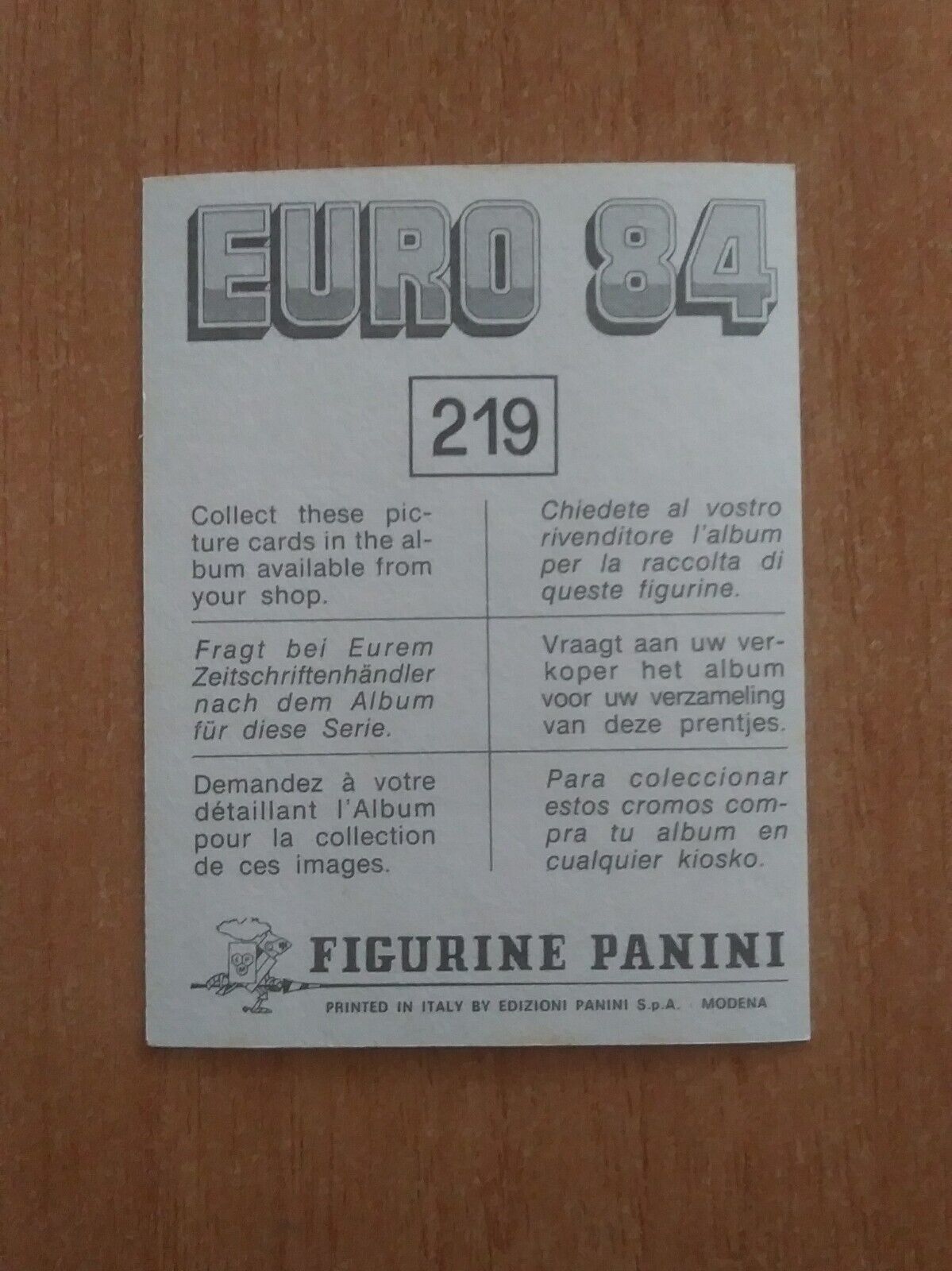 FIGURINE CALCIATORI PANINI EURO 84 (N. 126-258) SCEGLI DAL MENU A TENDINA