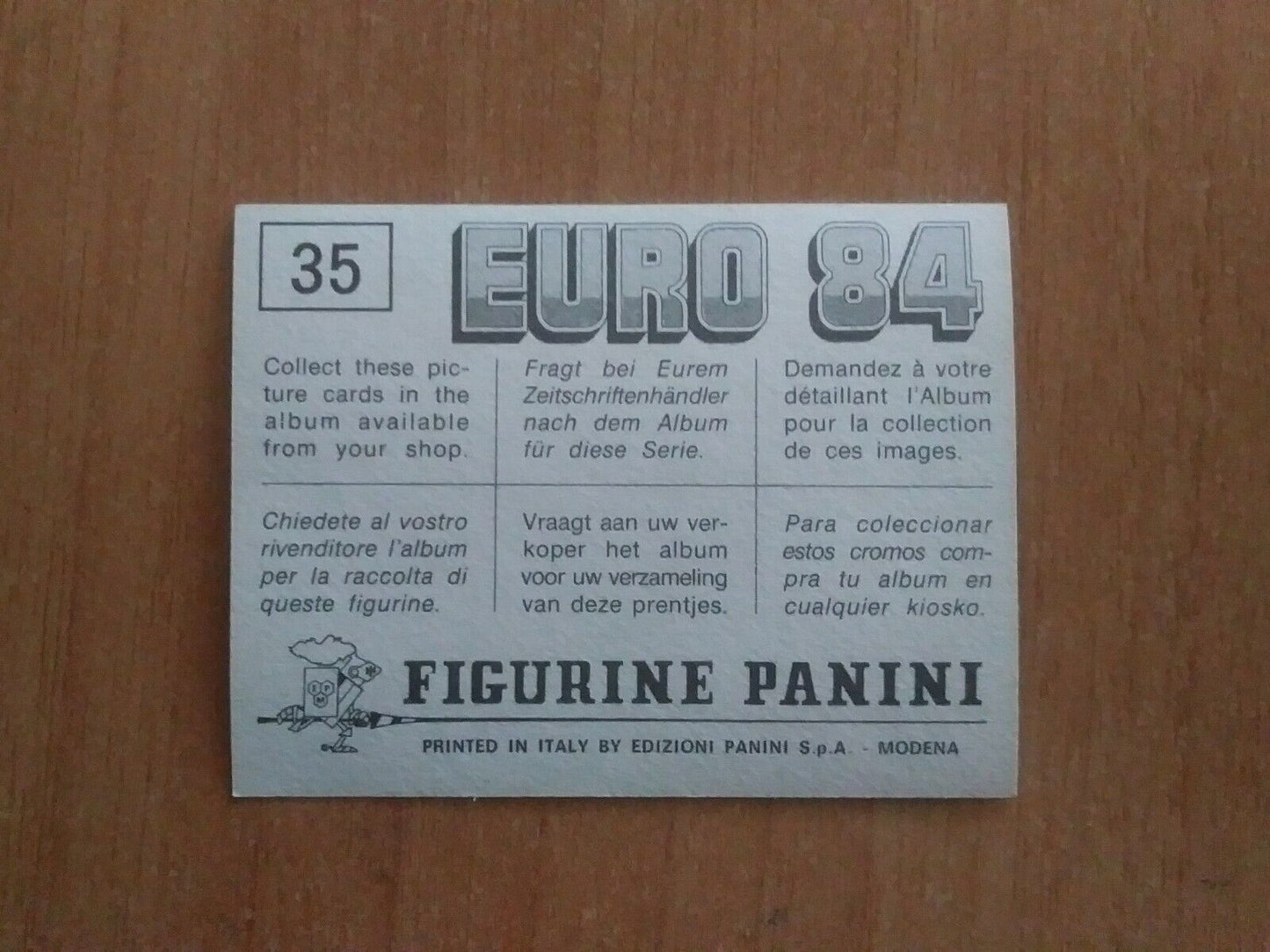 FIGURINE CALCIATORI PANINI EURO 84 (N. 1-127) SCEGLI DAL MENU A TENDINA