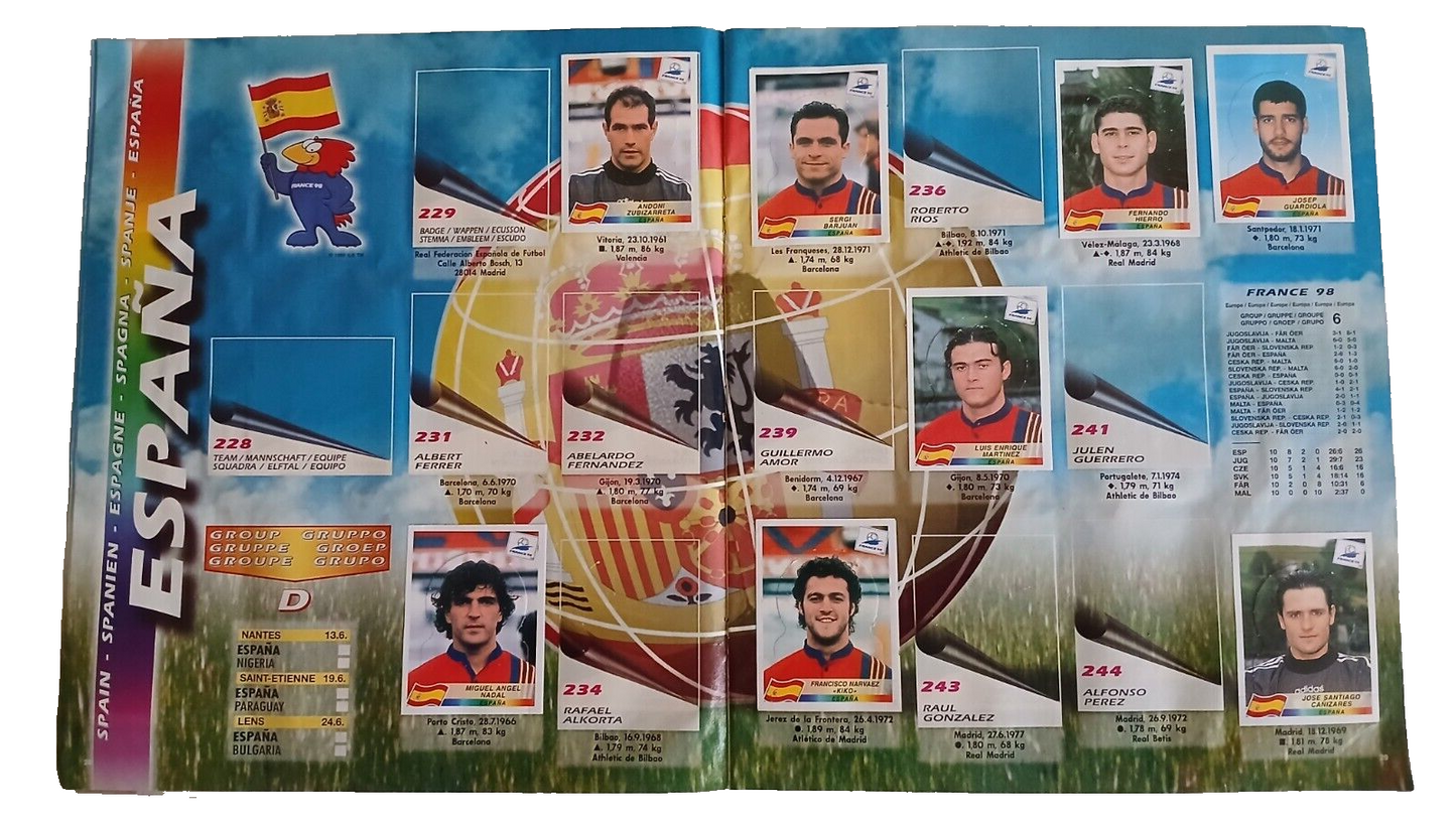 ALBUM CALCIATORI PANINI WORLD CUP FRANCIA 98