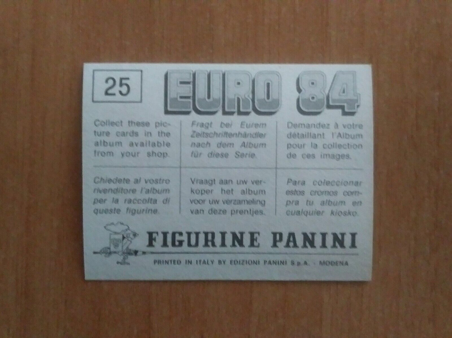 FIGURINE CALCIATORI PANINI EURO 84 (N. 1-127) SCEGLI DAL MENU A TENDINA