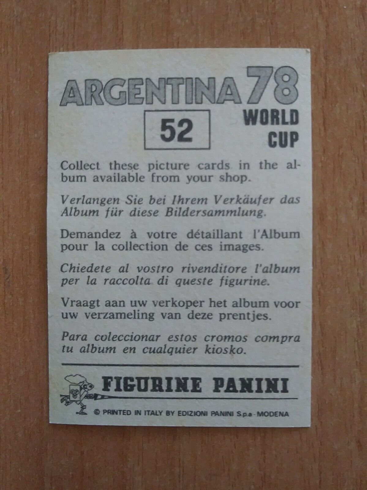 FIGURINE CALCIATORI PANINI ARGENTINA 78 (N. 1-204) SCEGLI DAL MENU A TENDINA