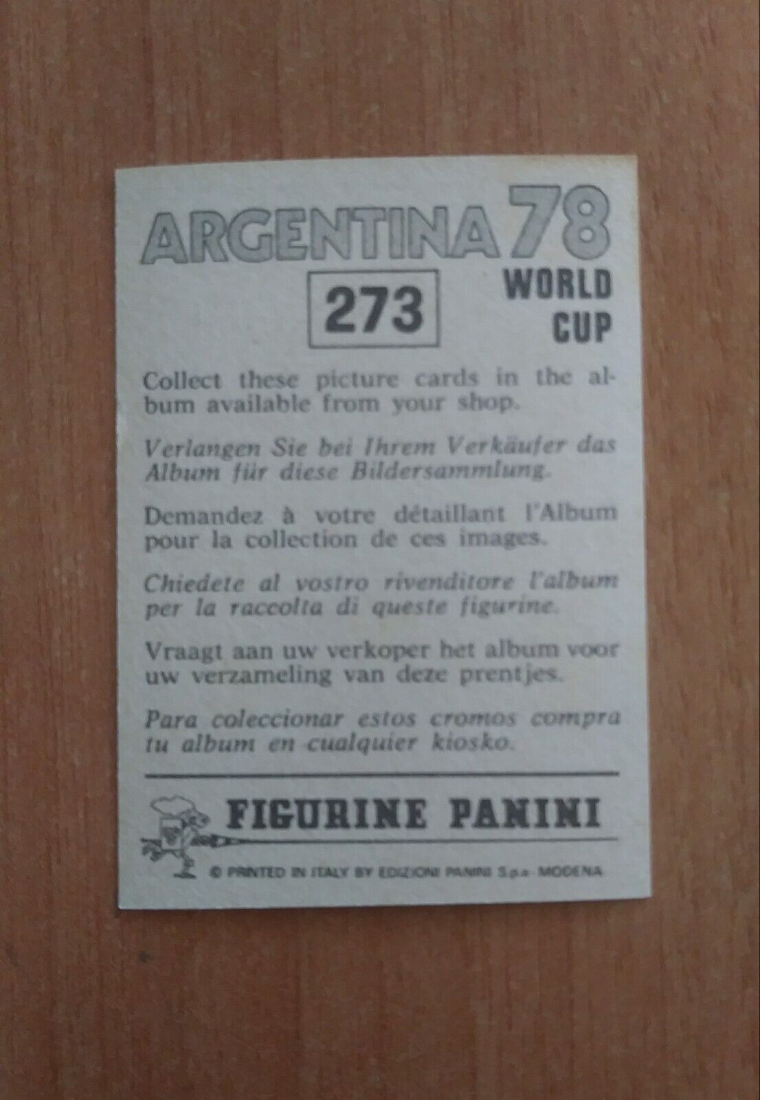 FIGURINE CALCIATORI PANINI ARGENTINA 78 (N. 205-400) SCEGLI DAL MENU A TENDINA