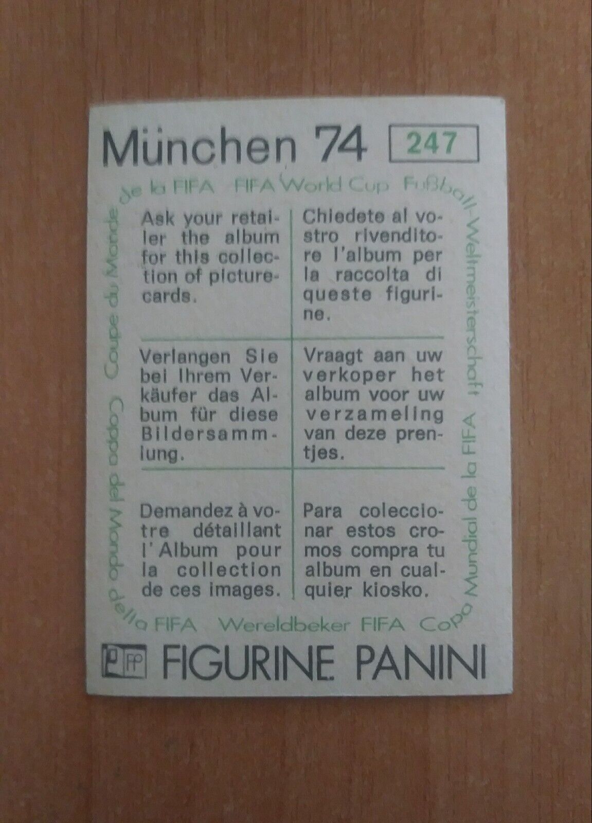 FIGURINE CALCIATORI PANINI MUNCHEN 74 (N. 1-269) SCEGLI DAL MENU A TENDINA