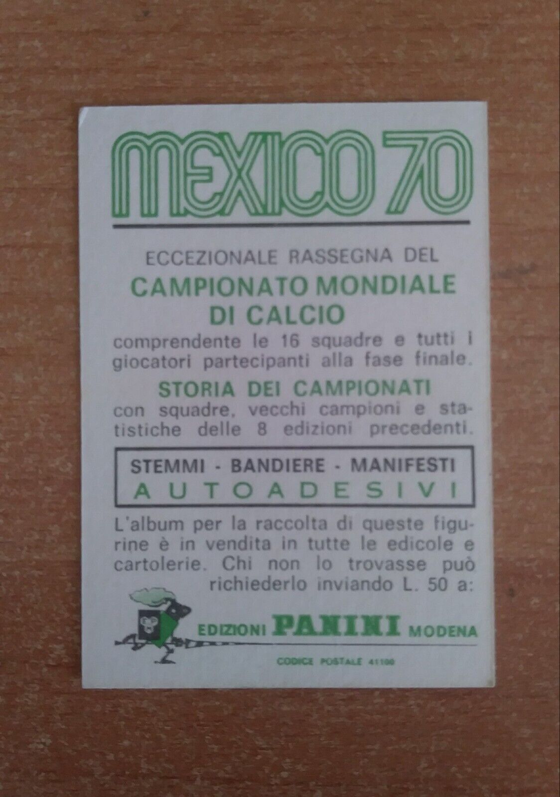 FIGURINE CALCIATORI PANINI MEXICO 70 SCEGLI DAL MENU A TENDINA