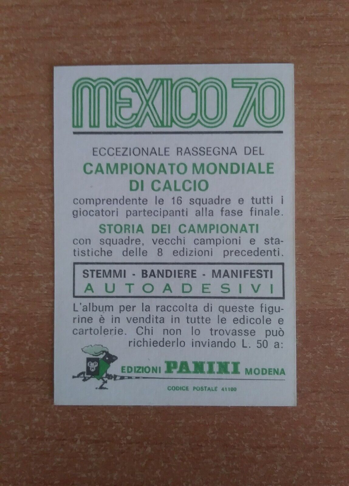 FIGURINE CALCIATORI PANINI MEXICO 70 SCEGLI DAL MENU A TENDINA