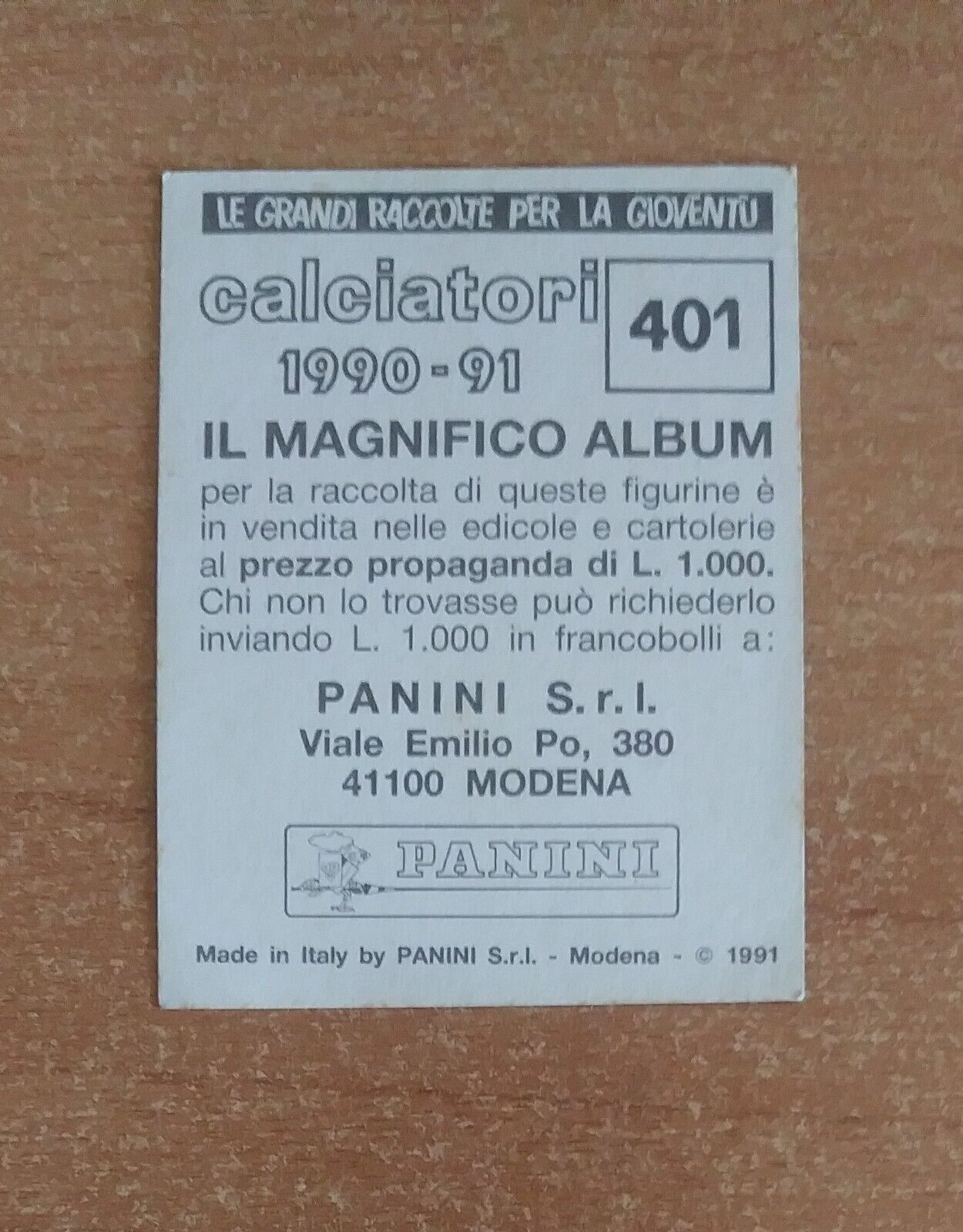 FIGURINE CALCIATORI PANINI 1990-1991 (N. 345-545) SCEGLI DAL MENU A TENDINA