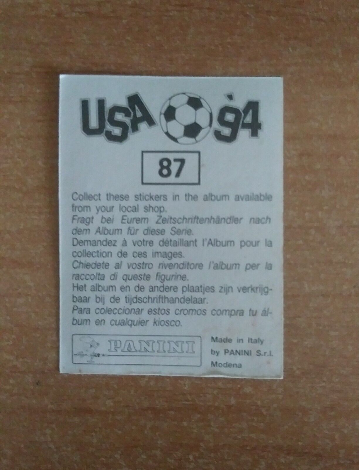 FIGURINE CALCIATORI PANINI USA 94 (N. 1-259) SCEGLI DAL MENU A TENDINA