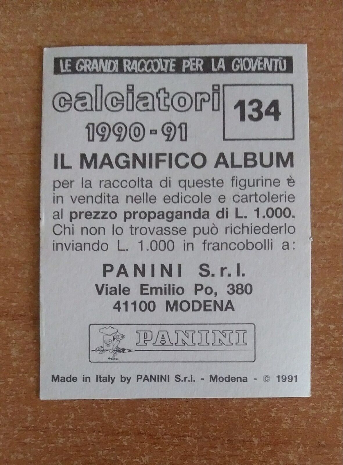 FIGURINE CALCIATORI PANINI 1990-1991 (N. 1-339) SCEGLI DAL MENU A TENDINA