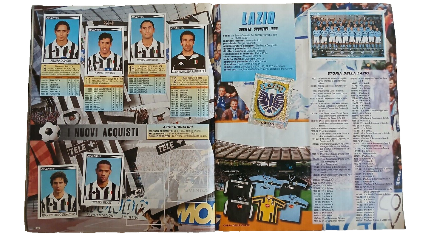 ALBUM CALCIATORI PANINI 1998-99