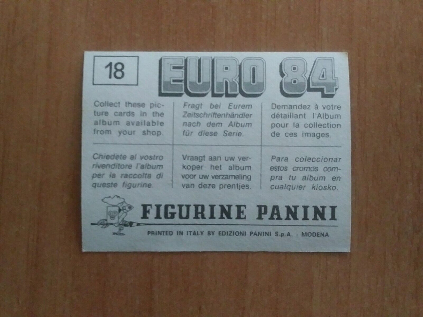 FIGURINE CALCIATORI PANINI EURO 84 (N. 1-127) SCEGLI DAL MENU A TENDINA